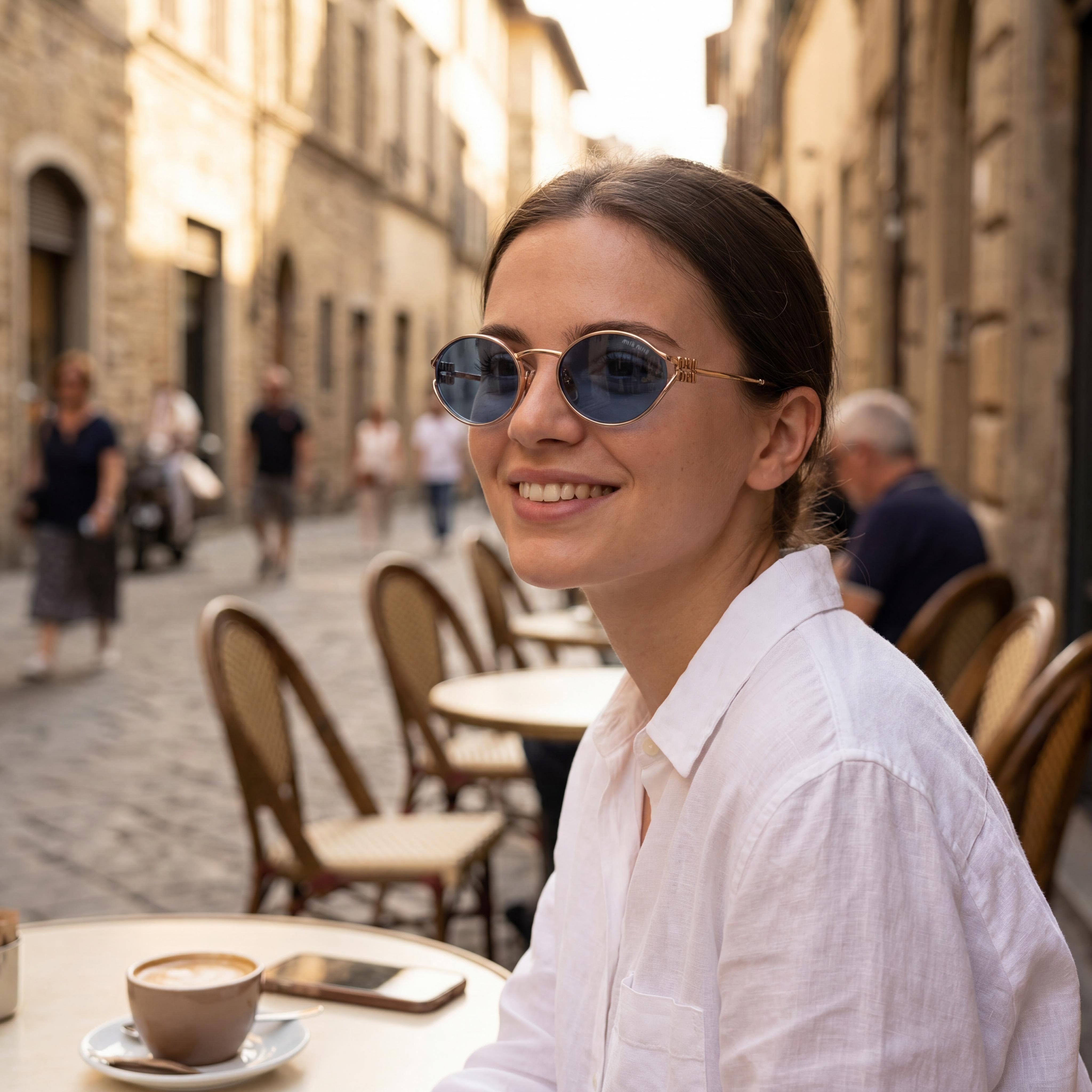 Miu Miu Modern Women's Multi-Coloured Stainless Steel Frame Grey Gradient UV Protected Sunglasses, Photo 6