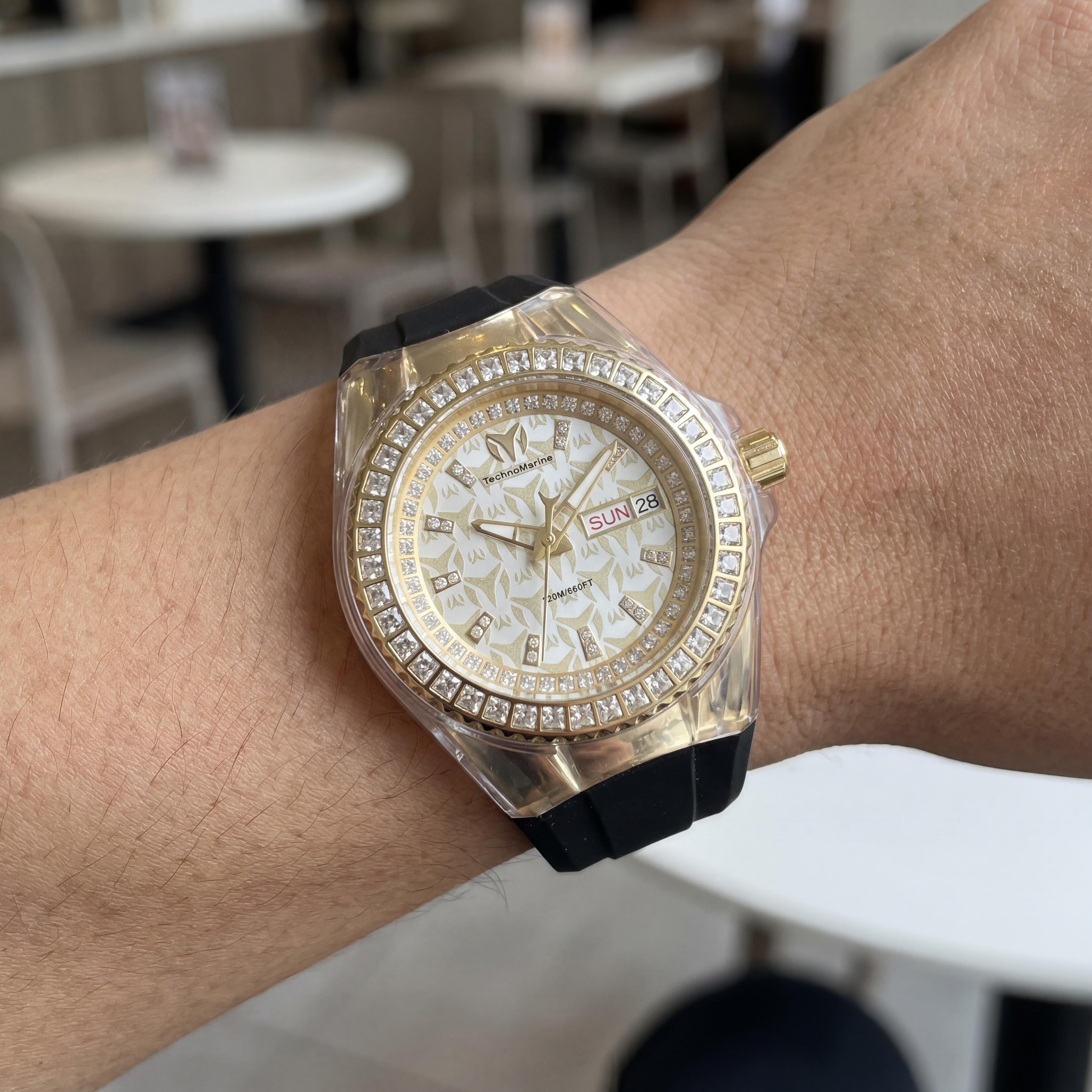 Technomarine Cruise TM-125038 Reloj Unisex de Cuarzo con Esfera Dorada, Caja de Acero Inoxidable, Correa de Silicona, 40mm, 20 ATM, Photo 4