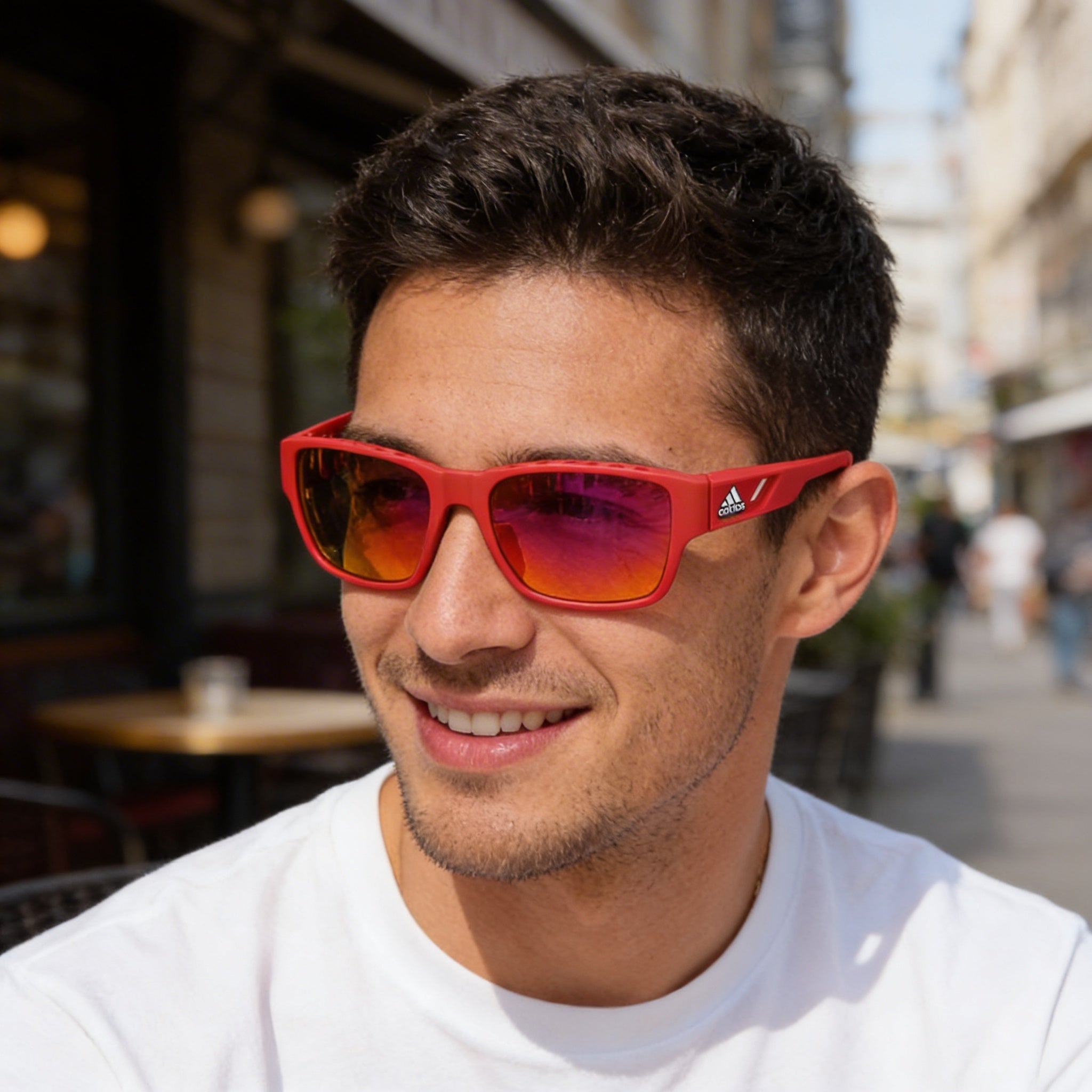 adidas Comtemporary Men's Shiny Red UV Protection Non-Polarized Plastic Sunglasses, Photo 6