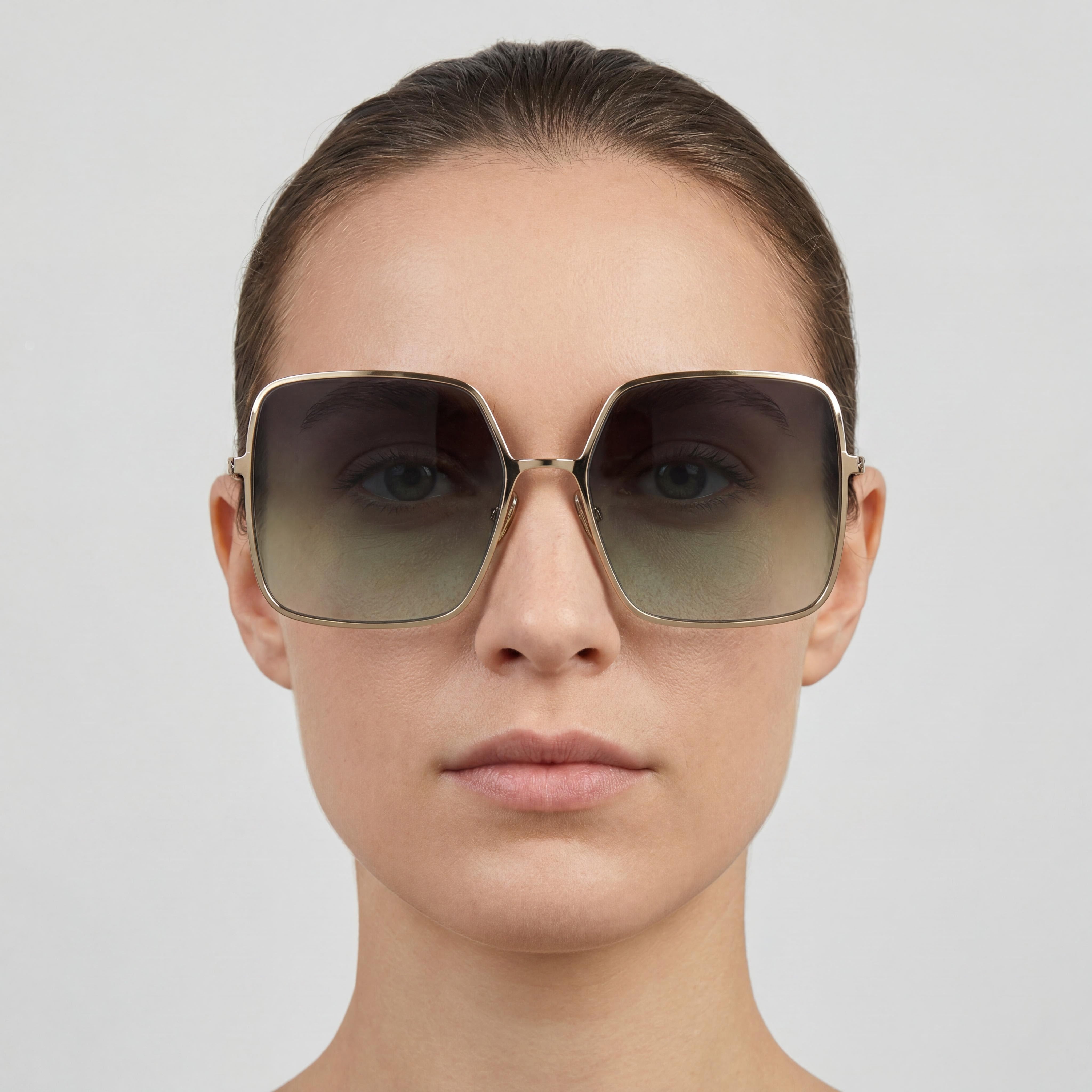 Gafas de sol Isabel Marant modernas para mujer, cuadradas, de acero inoxidable, doradas y verdes, no polarizadas, de 58 mm, Photo 5