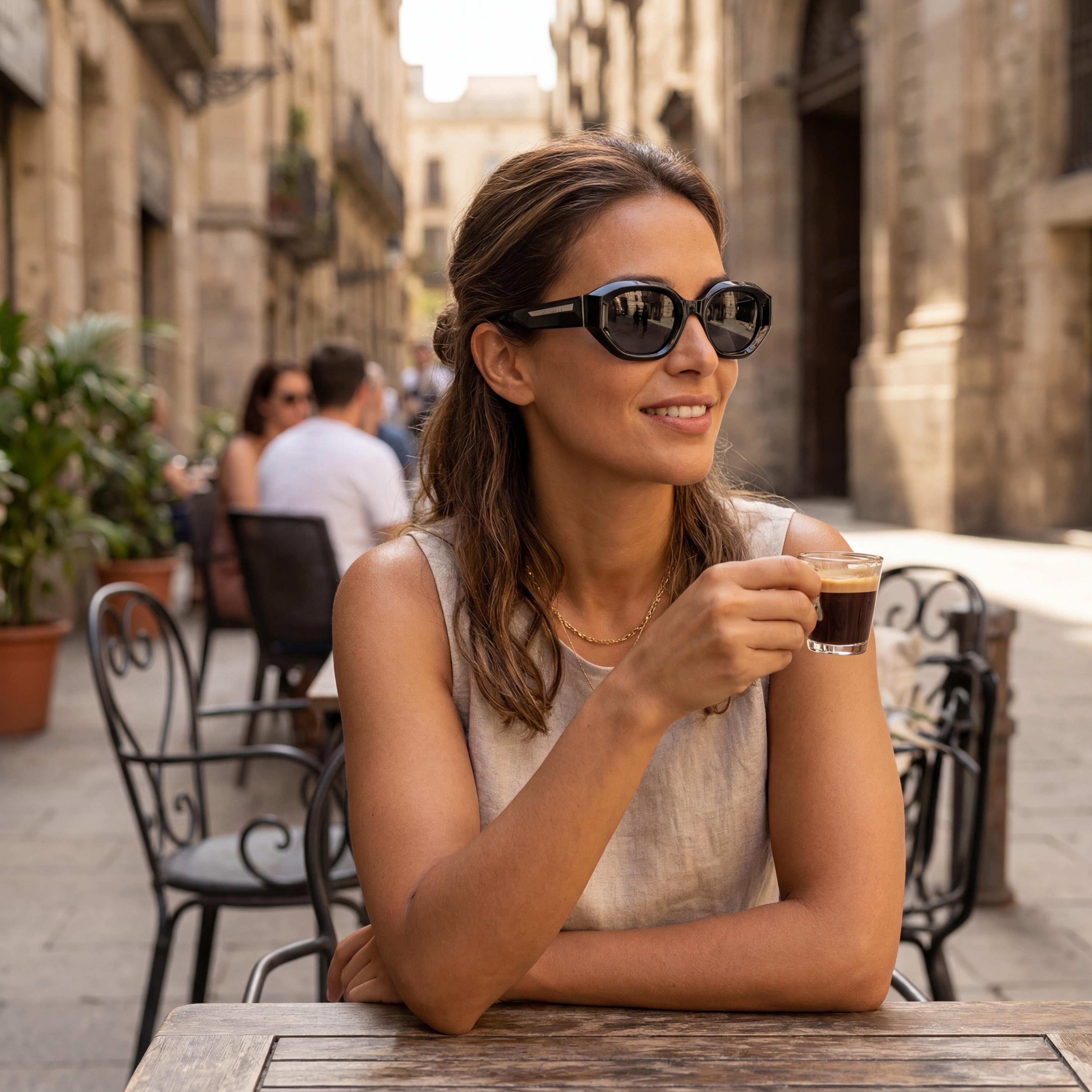 Gafas de sol Emporio Armani Ea4230u de ajuste universal para mujer, montura de plástico multicolor, lentes gris oscuro con protección 100% UV, 48 mm, Photo 5
