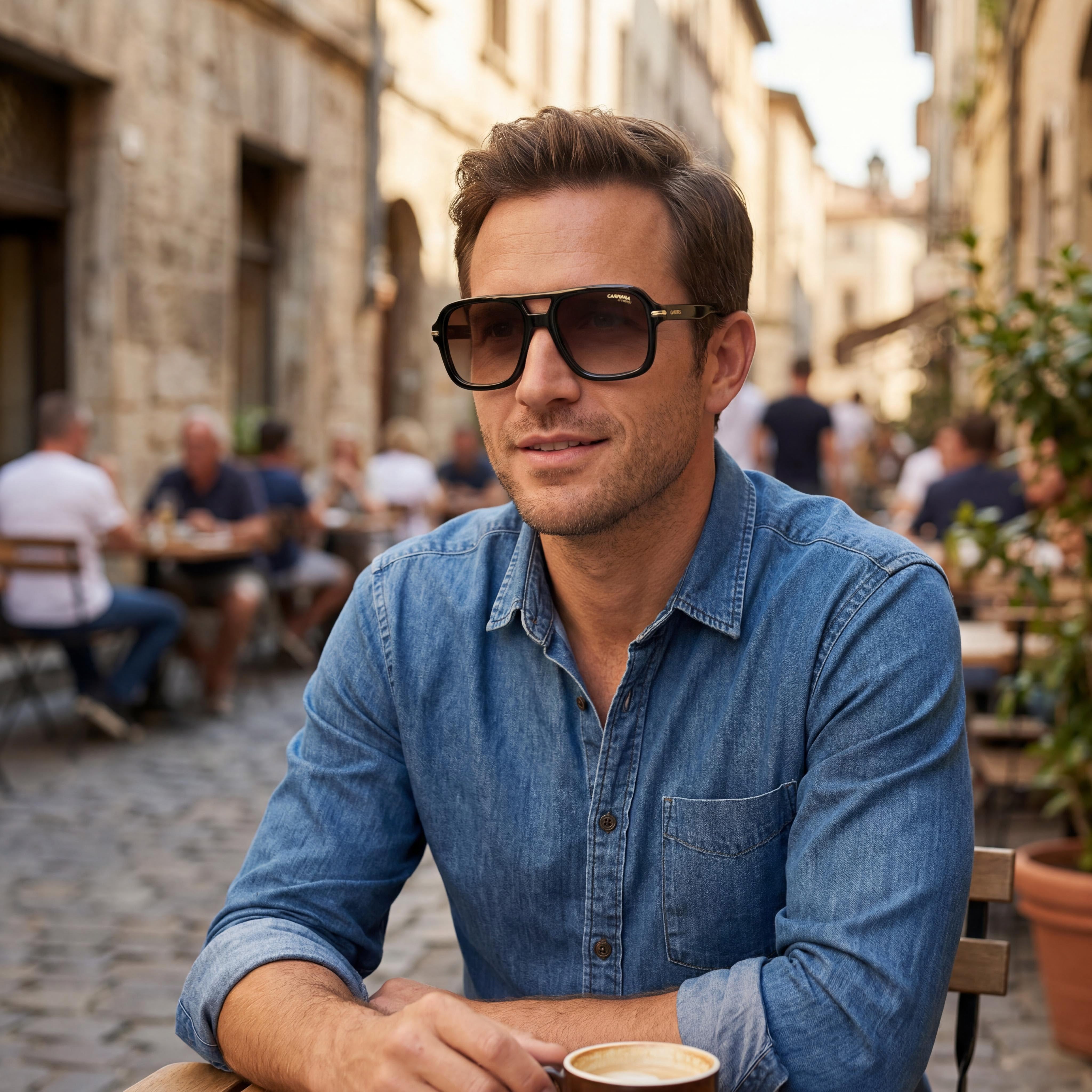 Carrera 317/S Men's Black Acetate Frame Brown Shaded Non-Polarized Lenses with UV Protection 55mm, Photo 3