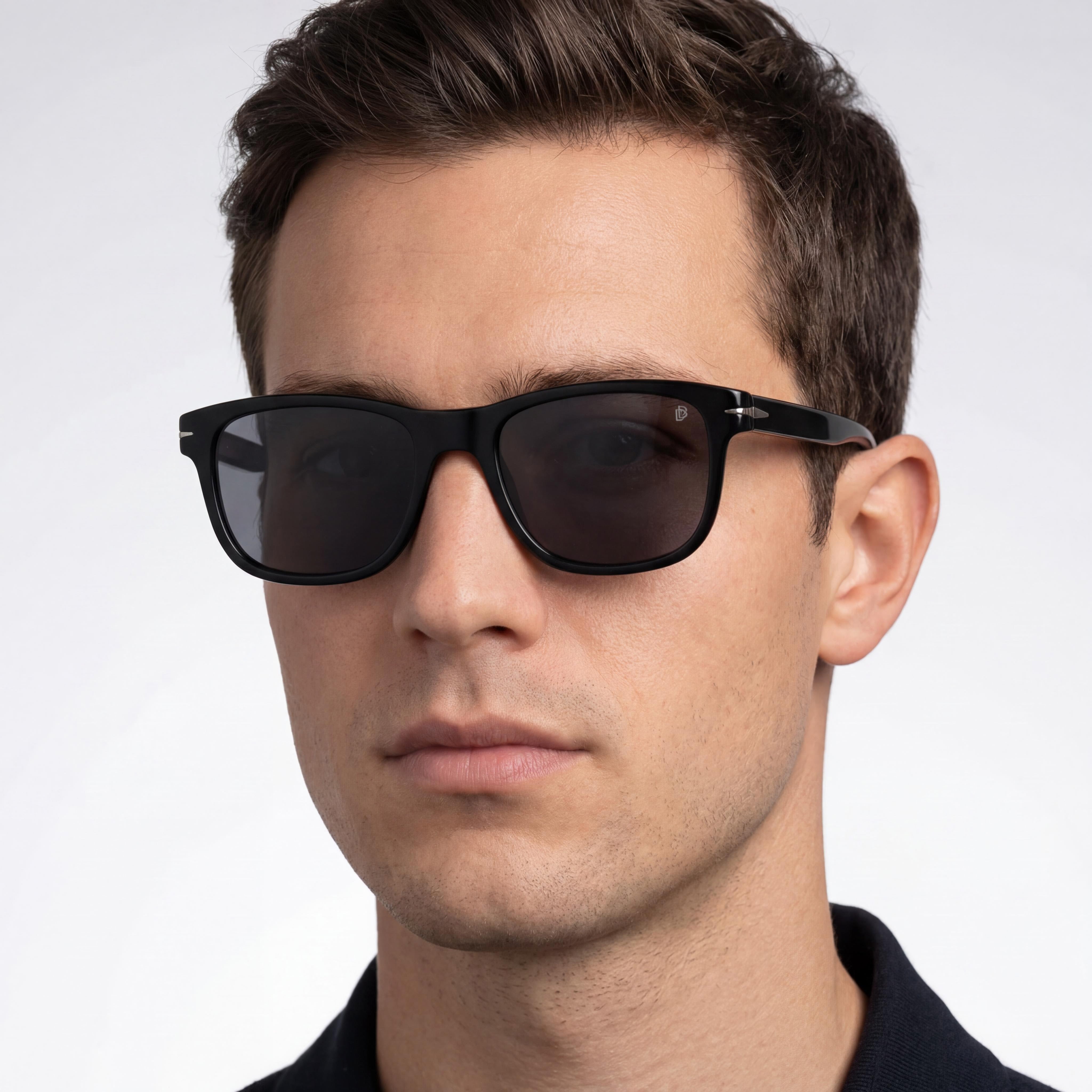 Gafas de sol David Beckham Db 1045/S unisex negras y plateadas de acetato con protección UV 54mm, Photo 3