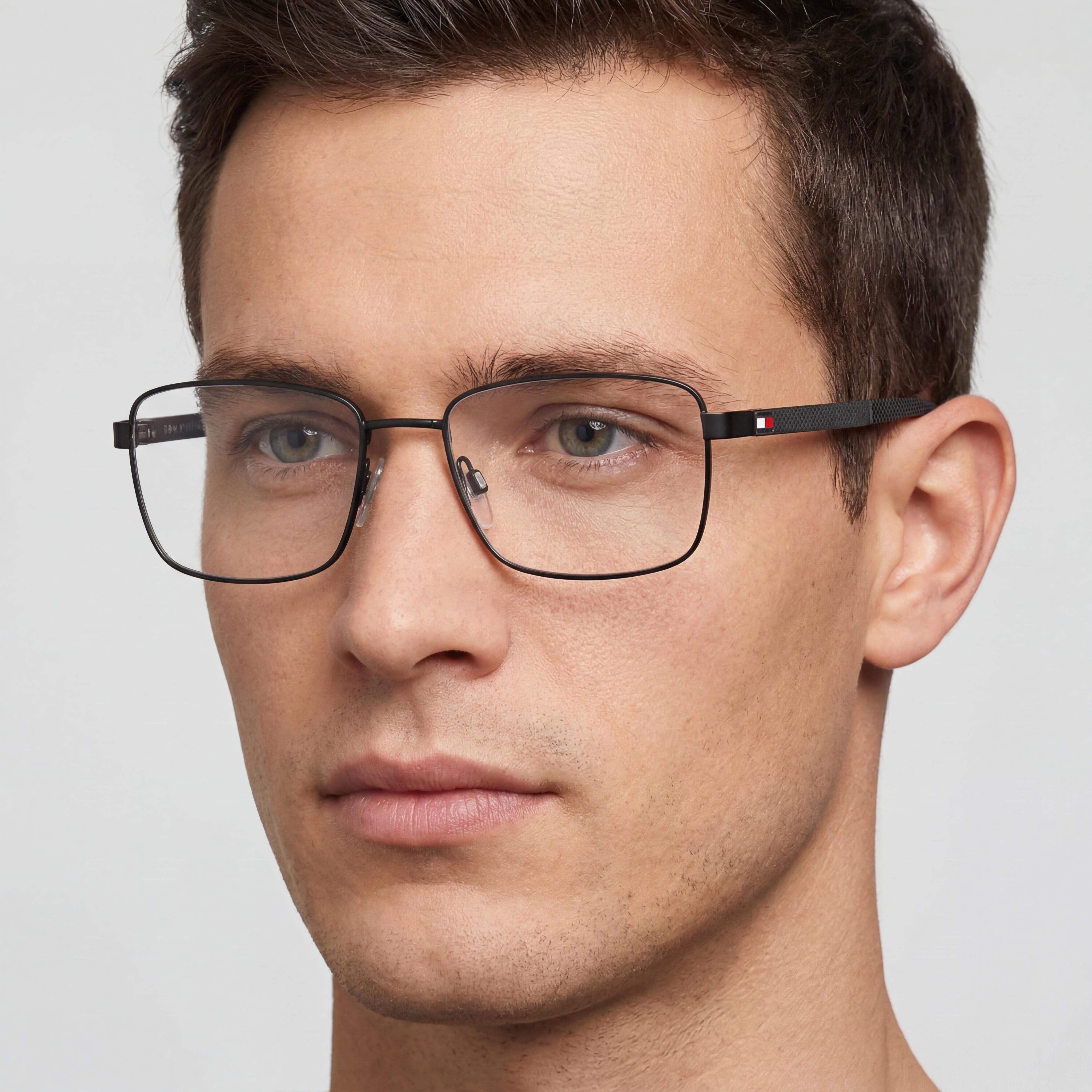 Tommy Hilfiger Th 1946 Men's Modern Style Eyewear with Alloy Steel Frame in Matt Black, 55mm Lens Width, Photo 4