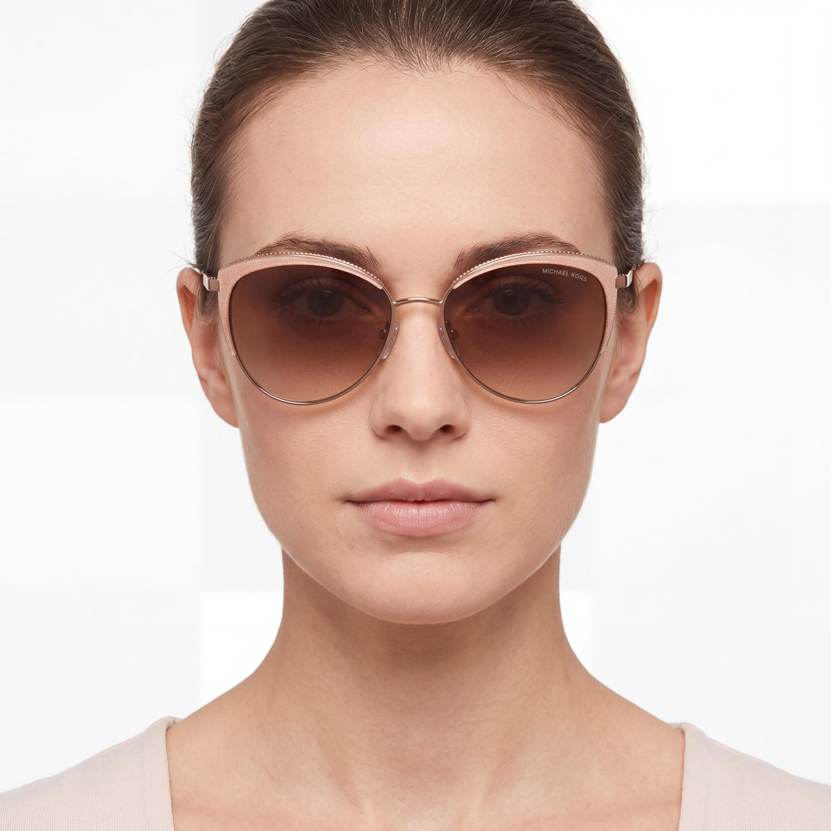 Michael Kors Key Biscayne MK1046 Women's Mink Brown Metal Cat Eye Gradient Non-Polarized UV Protection Sunglasses 56mm, Photo 4