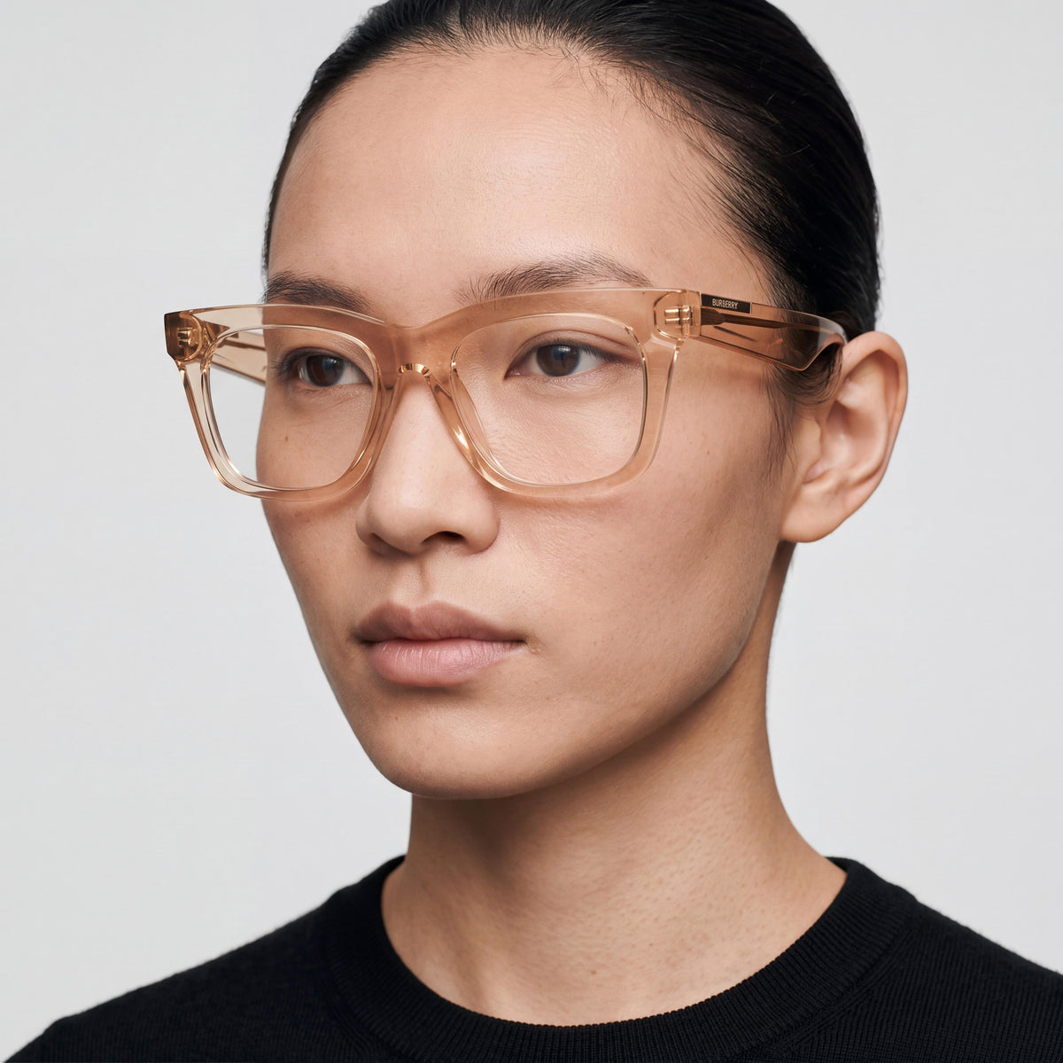 Montura de gafas clásica unisex BURBERRY en color marrón, con lentes de demostración transparentes y listas para graduar., Photo 5