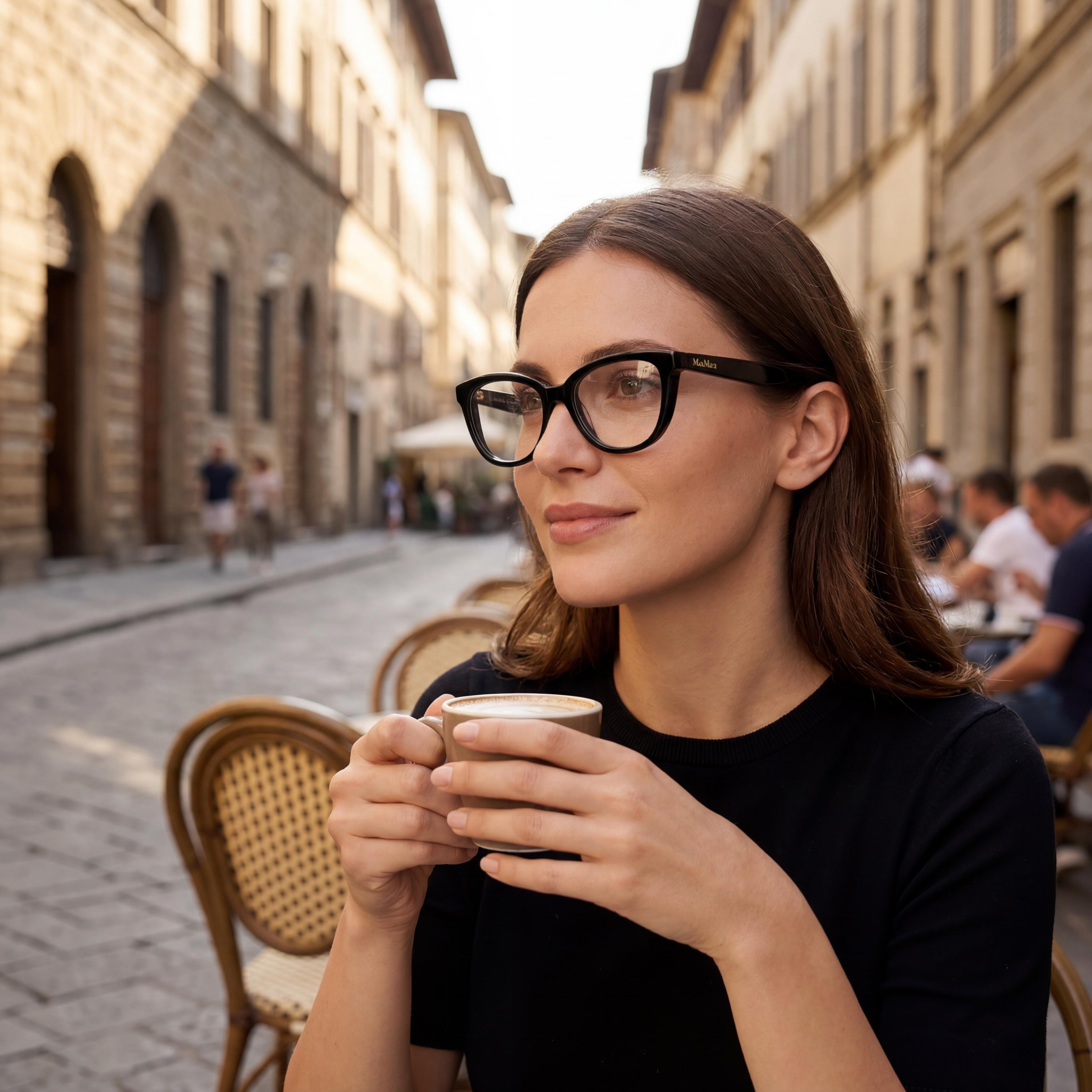 MaxMara Mm5143 Women's Black Plastic Clear Lens Glasses 53mm, Photo 4