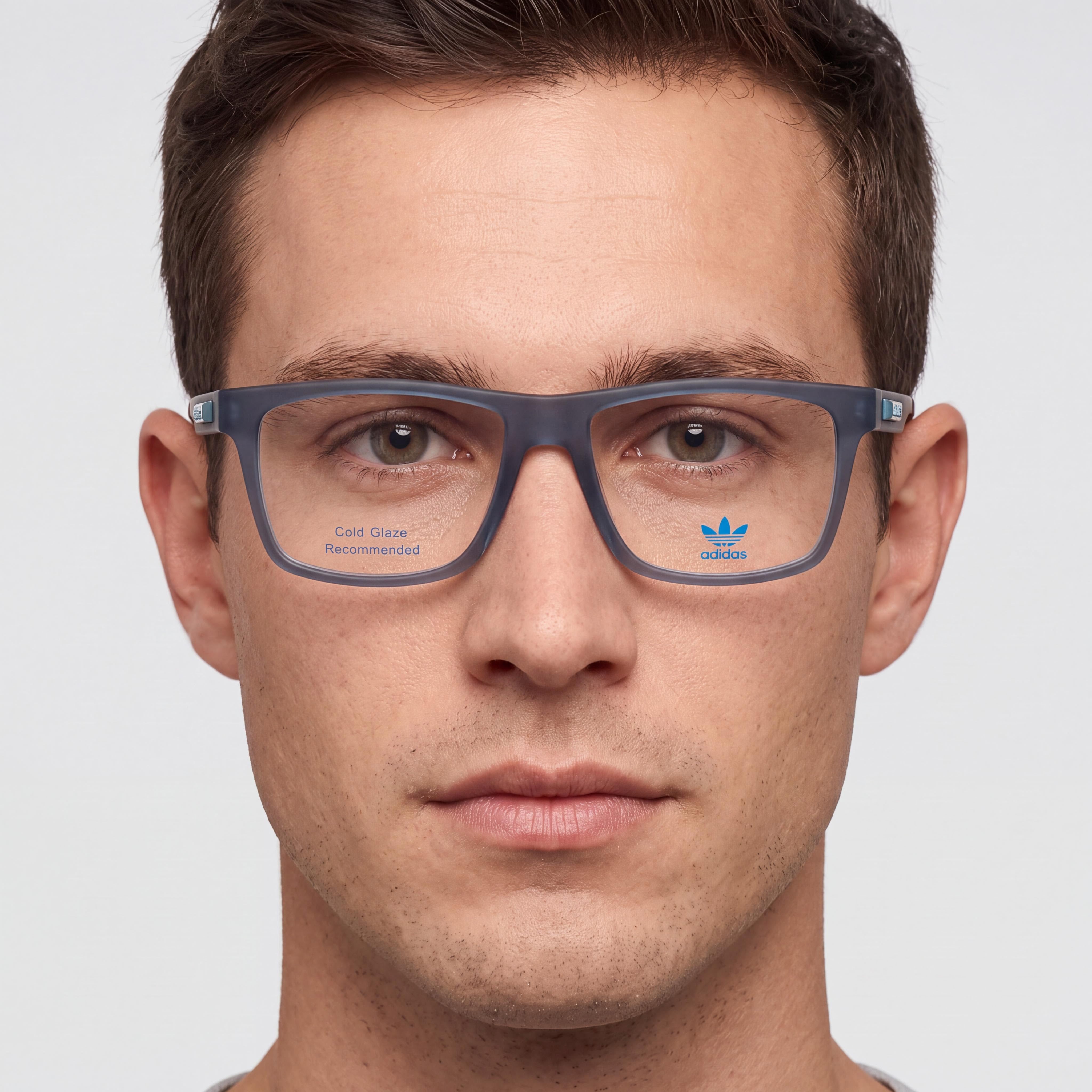 Lentes de Sol Casuales de Plástico para Hombre adidas, Azul Mate, Micas Transparentes de Demostración, Aptos para Receta, Ancho de Lente de 54mm, Photo 4