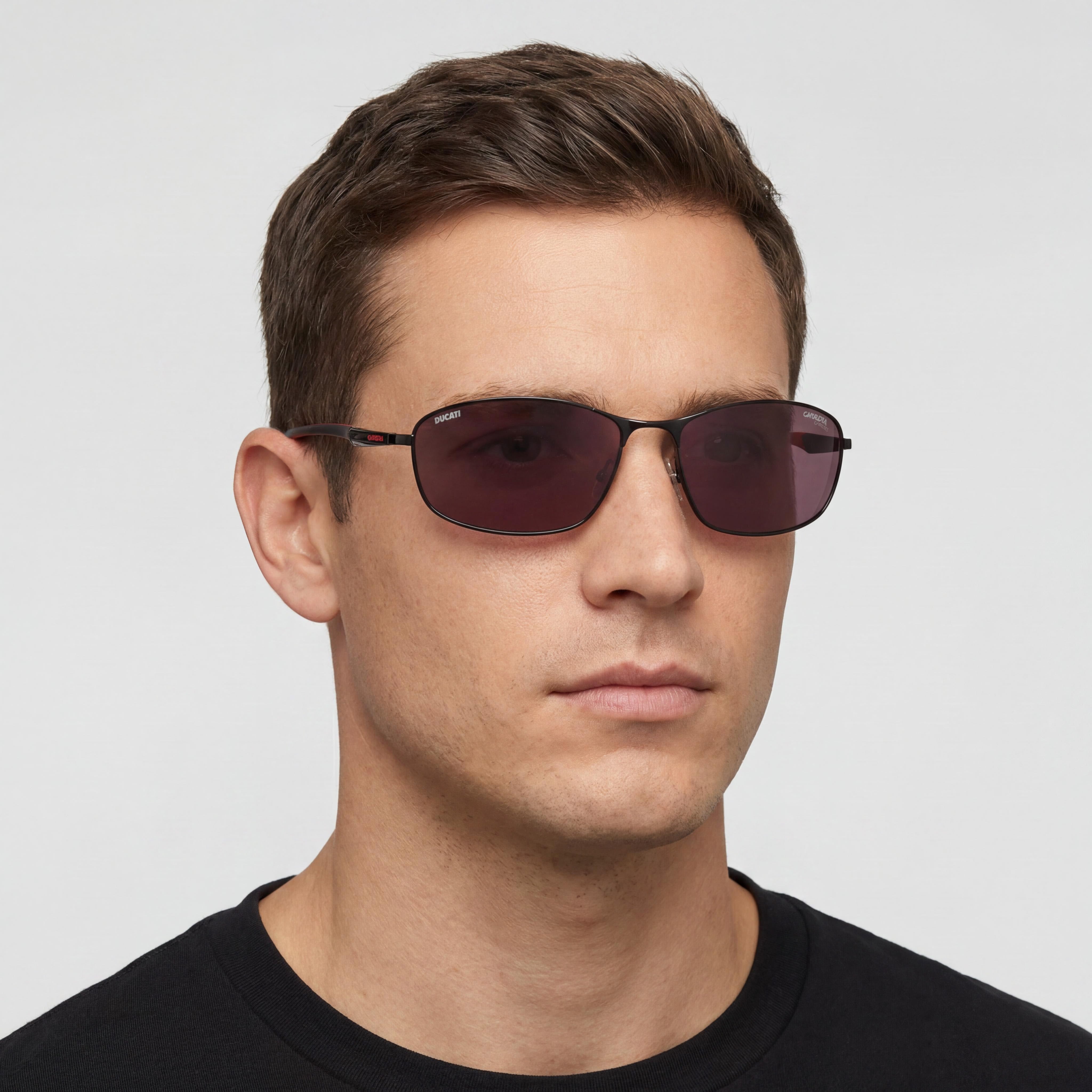 Carrera Classic Unisex Black and Red Stainless Steel Sunglasses with UV Protected Polycarbonate Lenses, 64mm Lens Width, Photo 5