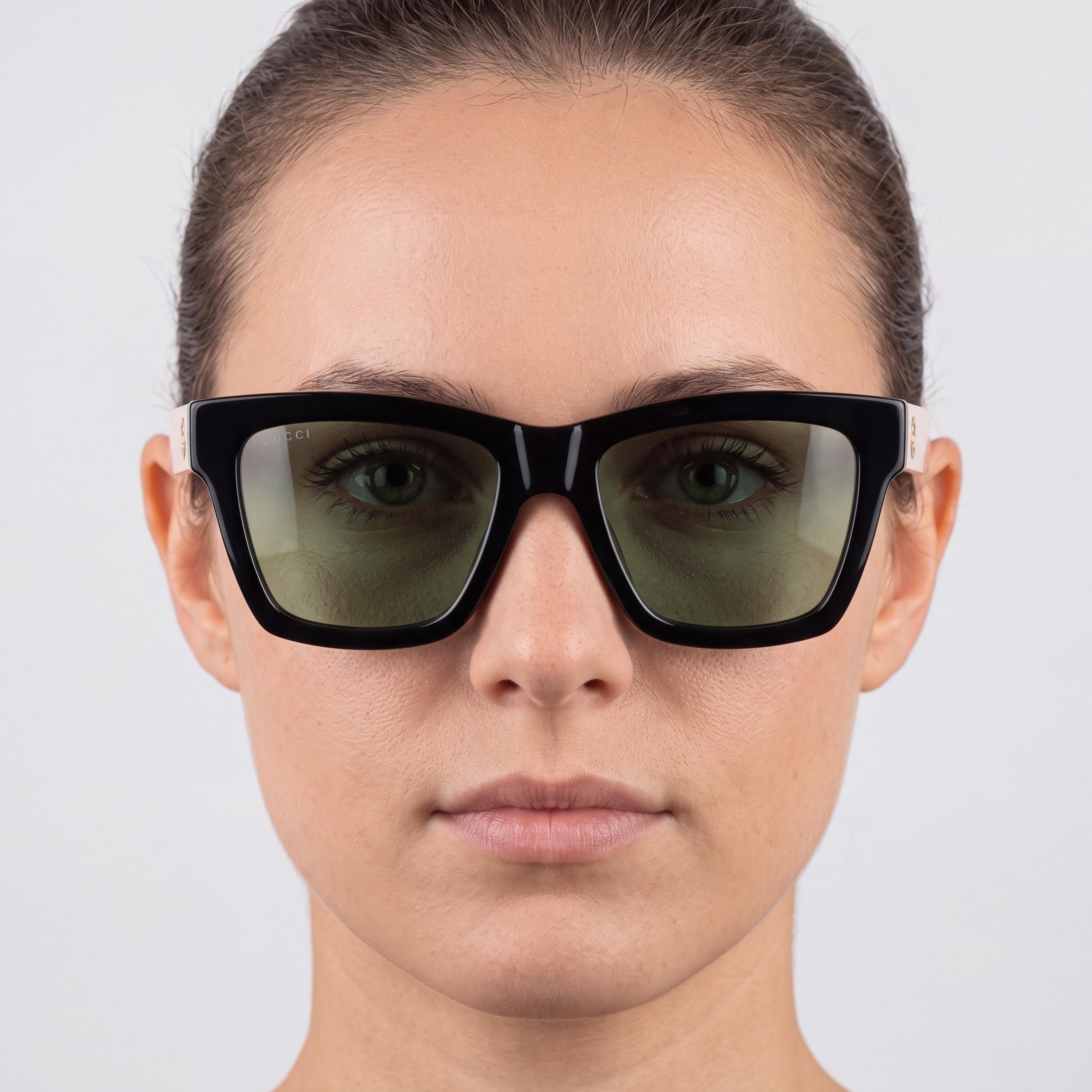 Gucci Classic Women's Square Black & Pink Acetate Sunglasses 54mm, Photo 5