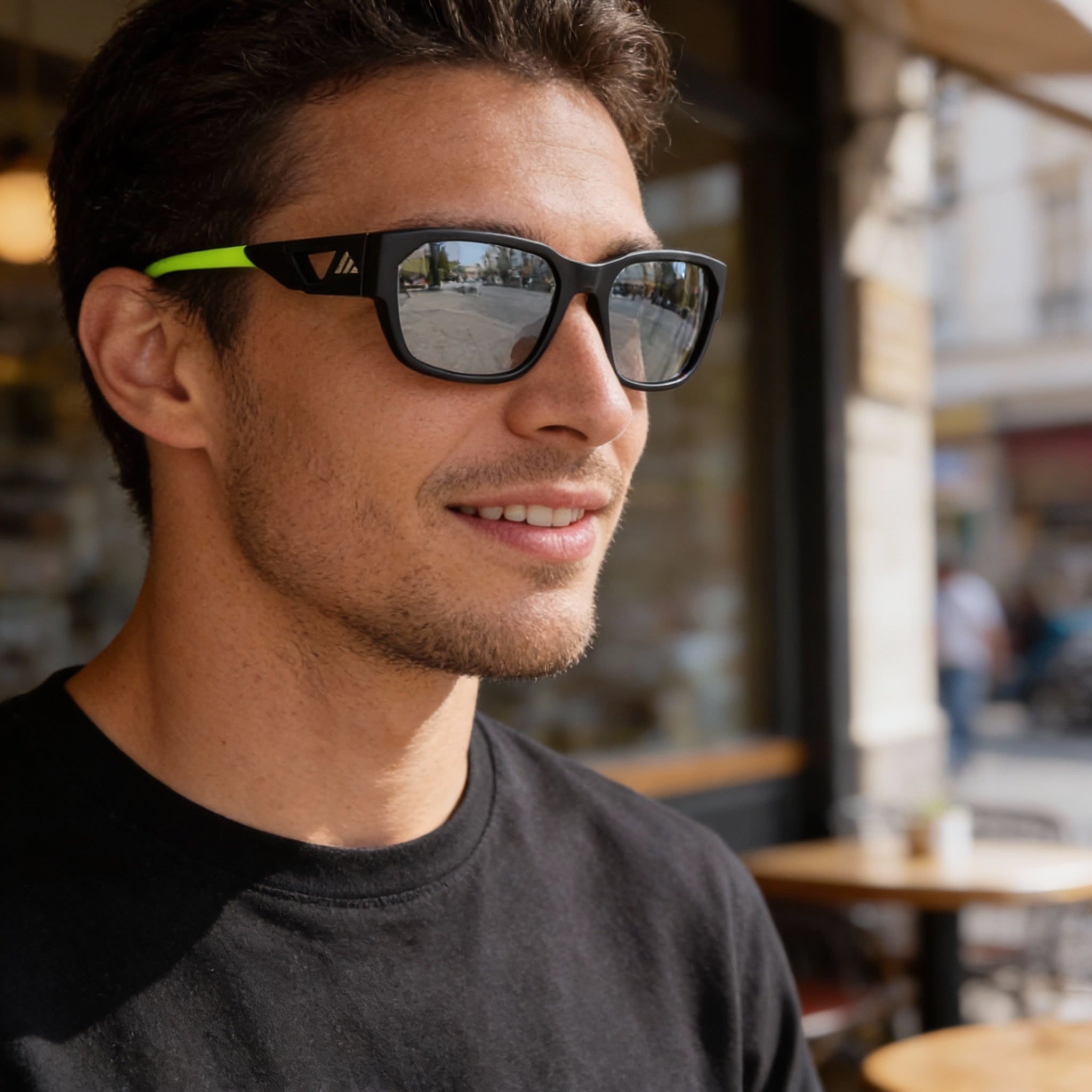 adidas Modern Men's Injected Frame Opaque Black Smoke Mirror Lens UV 400 Sunglasses 58mm Lens Width, Photo 6