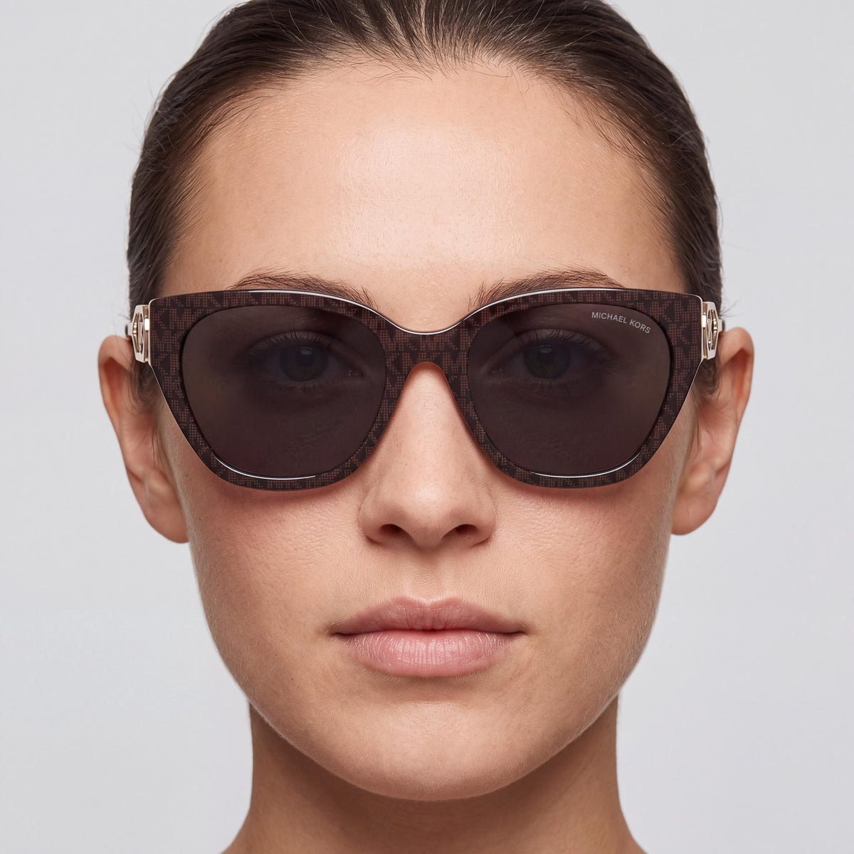 Michael Kors 2154 Unisex Square Brown Signature Grey Composite Sunglasses with UV Protection 54mm, Photo 3
