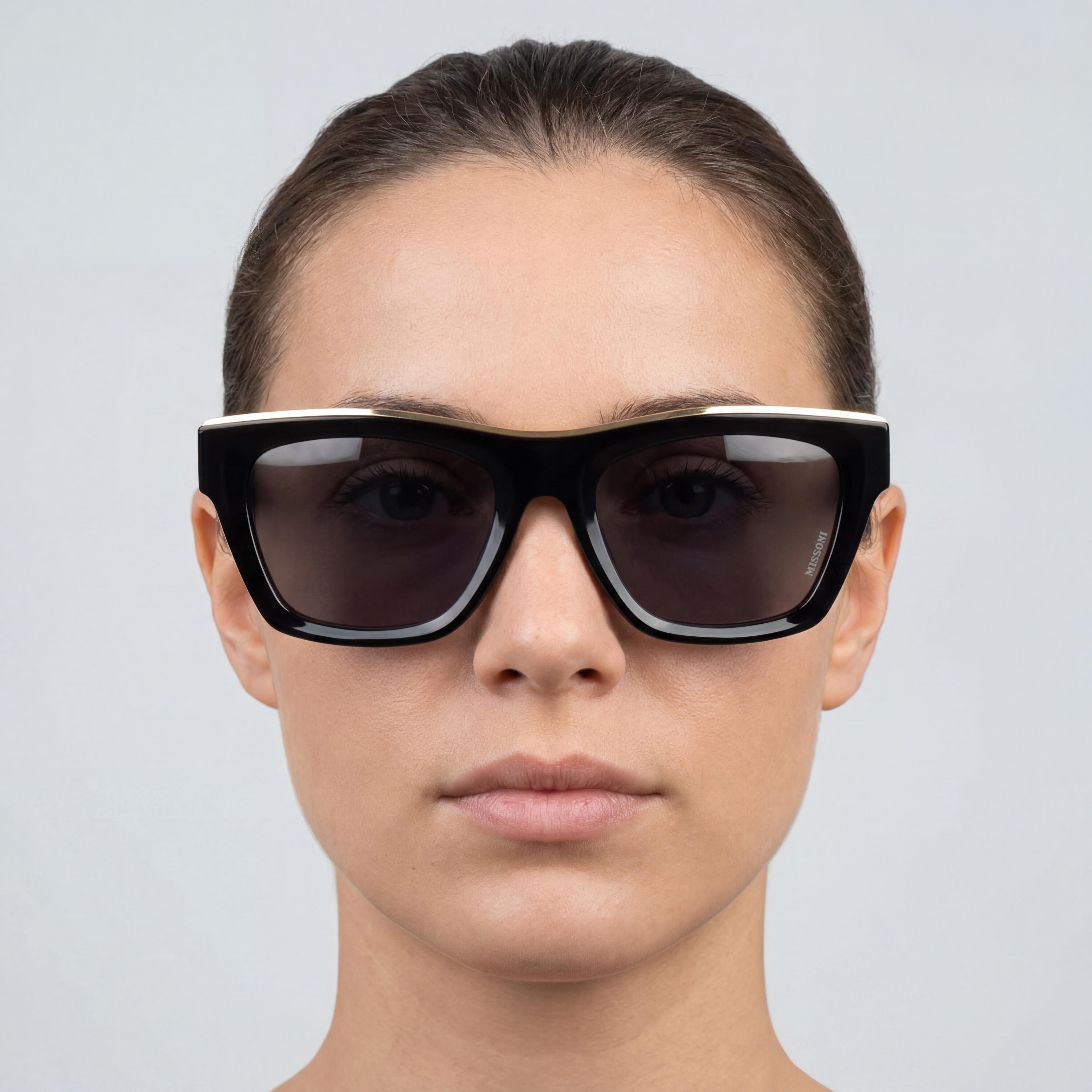 M Missoni Mis0067/S Women's Black Burgundy Acetate Sunglasses with Black Lens UV Protection 53mm, Photo 4