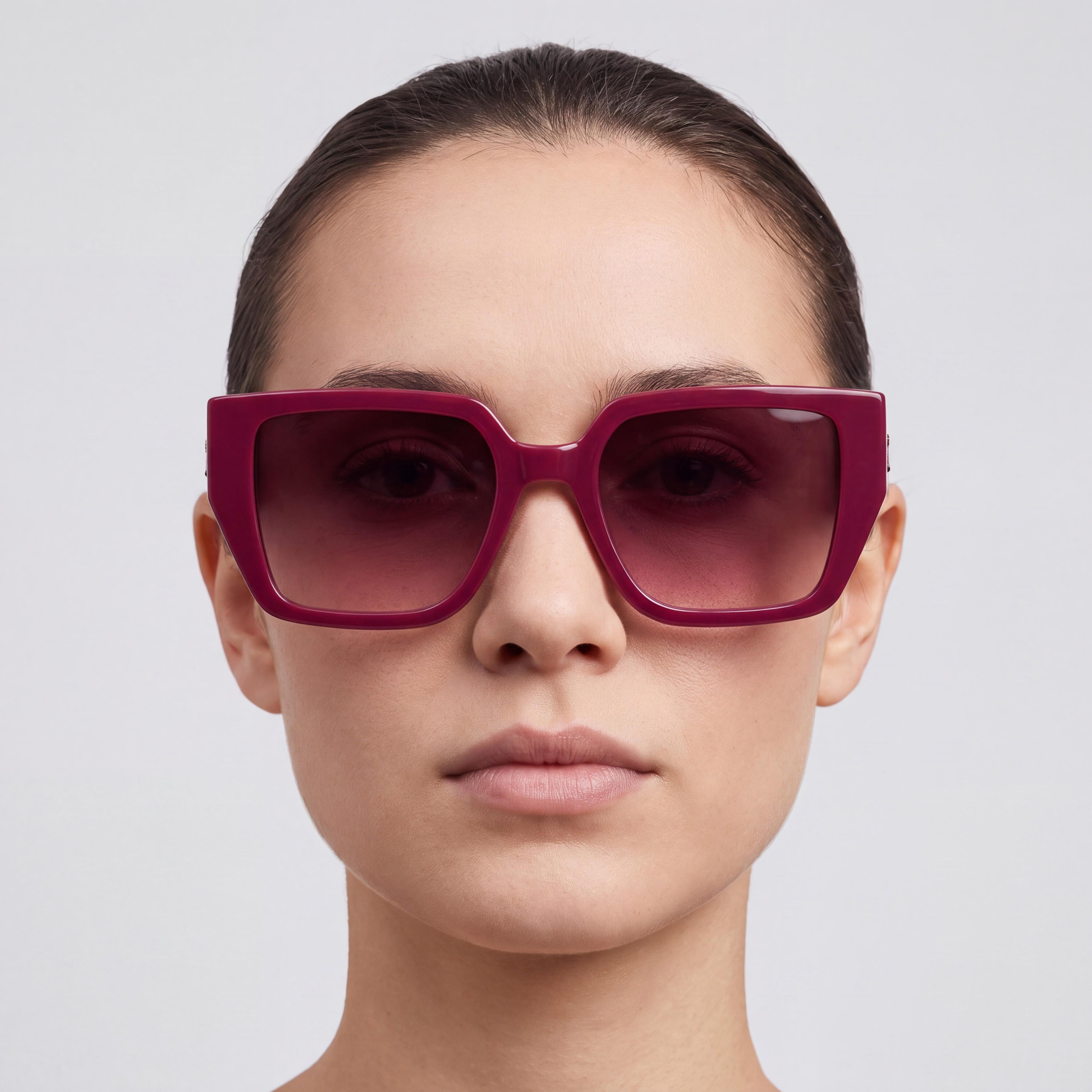 Gafas de sol KARL LAGERFELD KL6098S Unisex, montura INYECTADA de 52 mm, gris metalizado con lentes degradadas violeta rosa 100% protección UV, Photo 4
