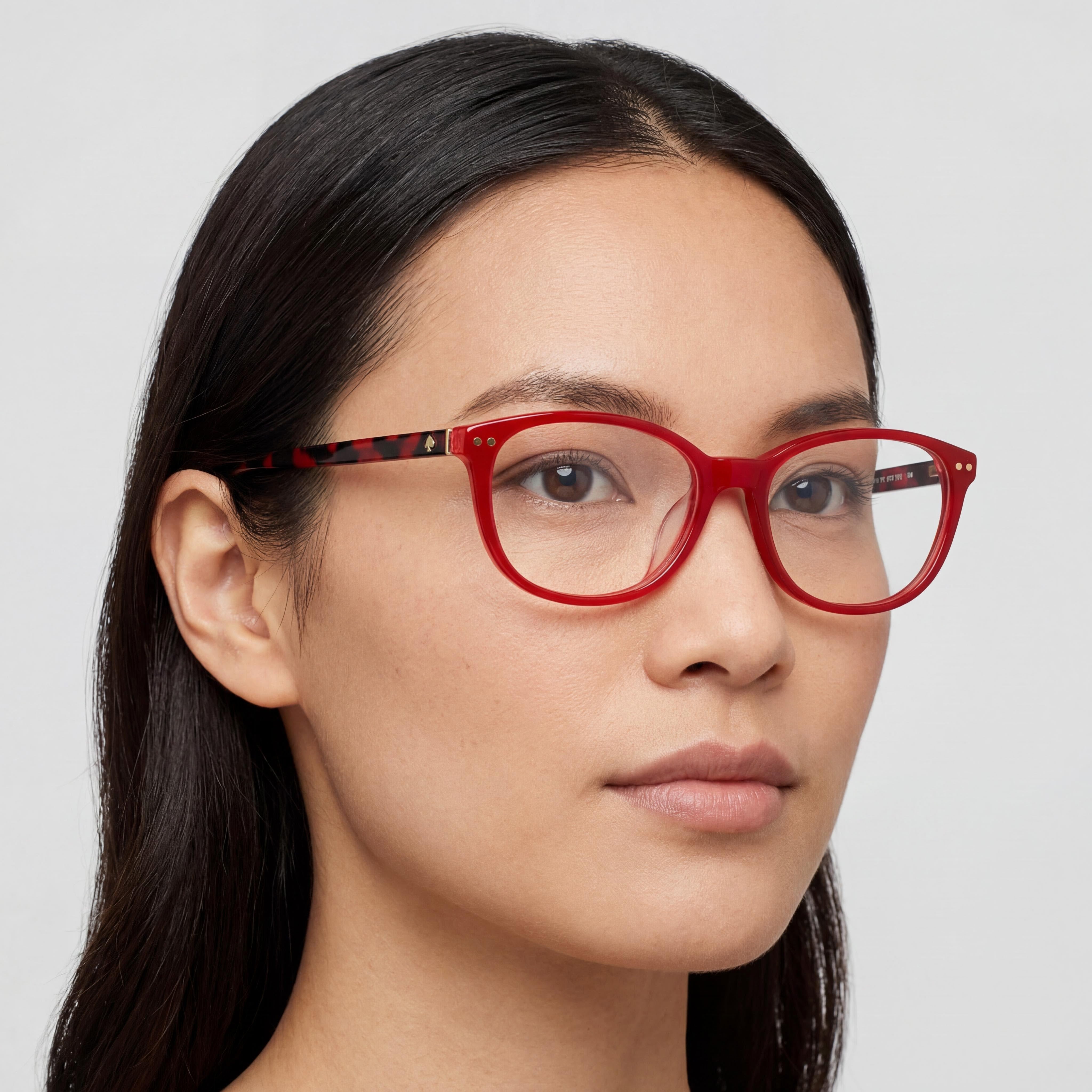 kate spade new york Modern Women's Red Acetate Frame Sunglasses with Red Polycarbonate Lenses, 53mm, Photo 3