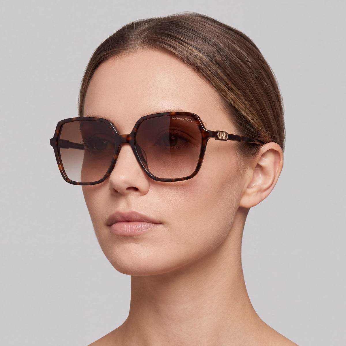 Michael Kors Mk2196u Women's Square Dark Tortoise Sunglasses with Brown Gradient Lenses 100% UV Protection Non-Polarized 58mm, Photo 4
