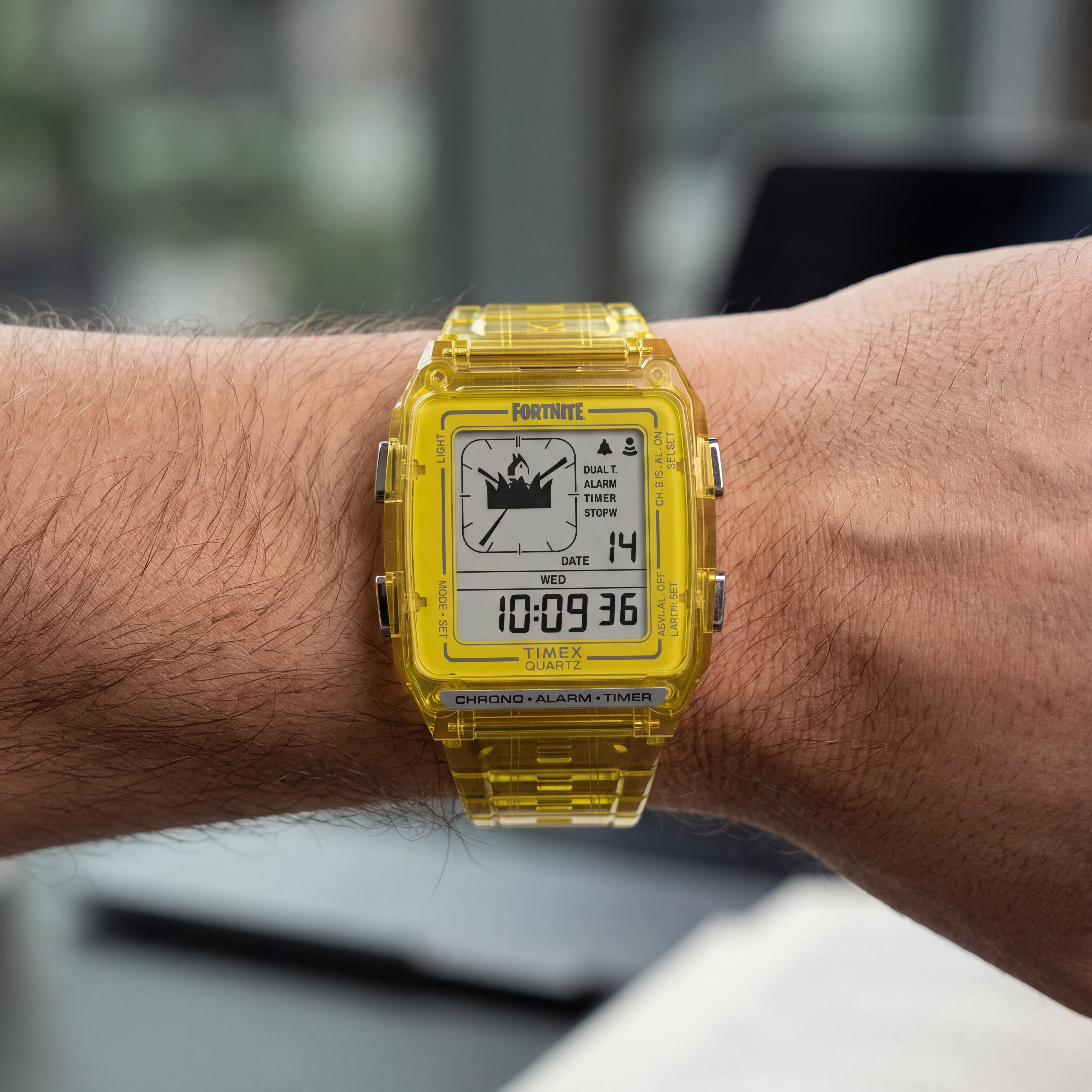 Timex Fortnite Collection Modern Men's Translucent Yellow Resin Analog-Digital Water Resistant Watch, Photo 4