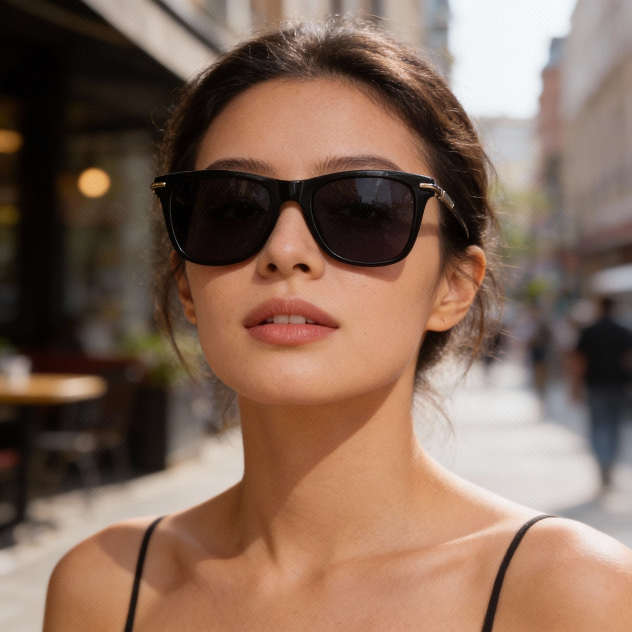 Gafas de sol unisex Ferragamo SF2028S de titanio negro modificado rectangulares de 54 mm, Photo 4