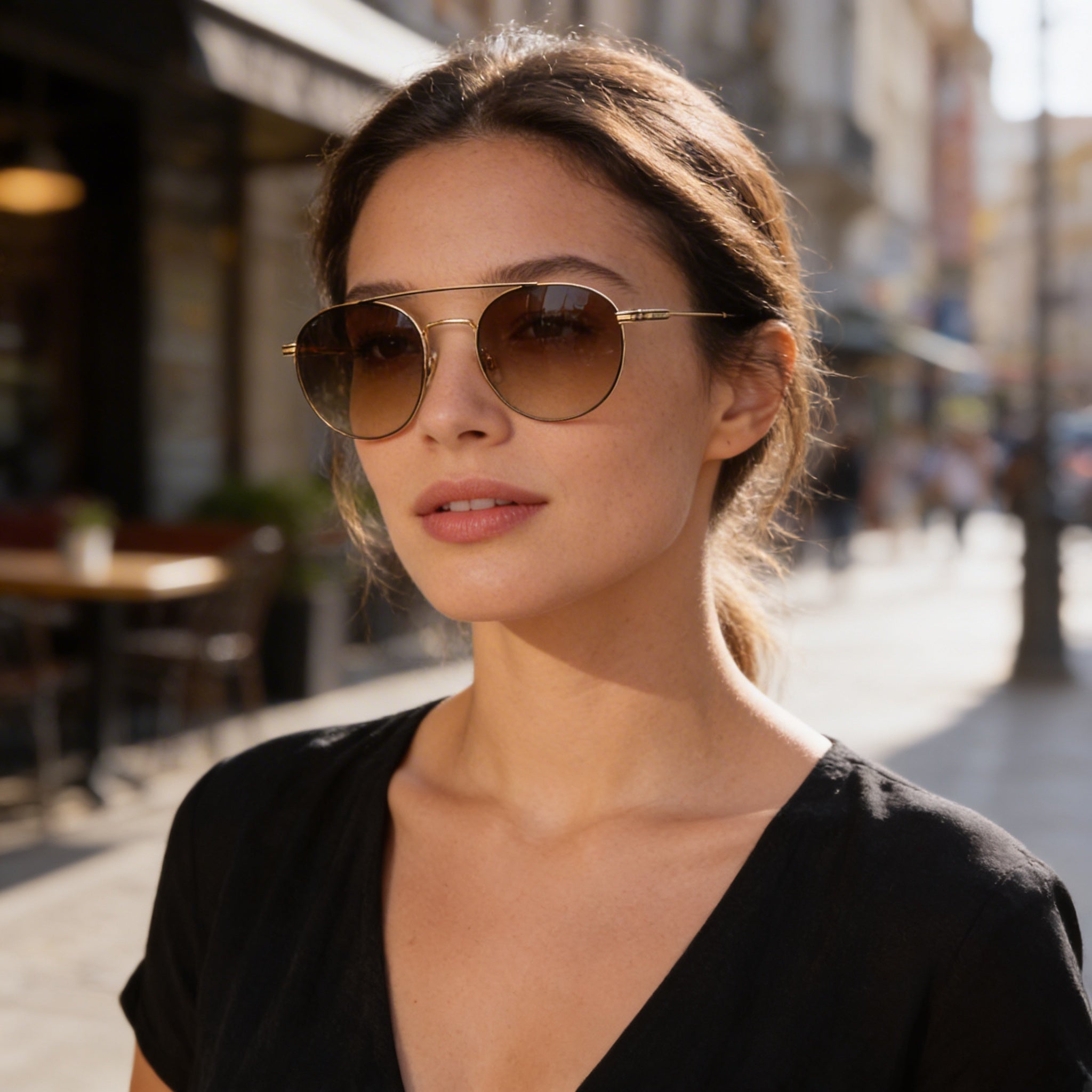 Levi's Modern Unisex Black Gold Stainless Steel Sunglasses, UV Protection, 54mm, Photo 4