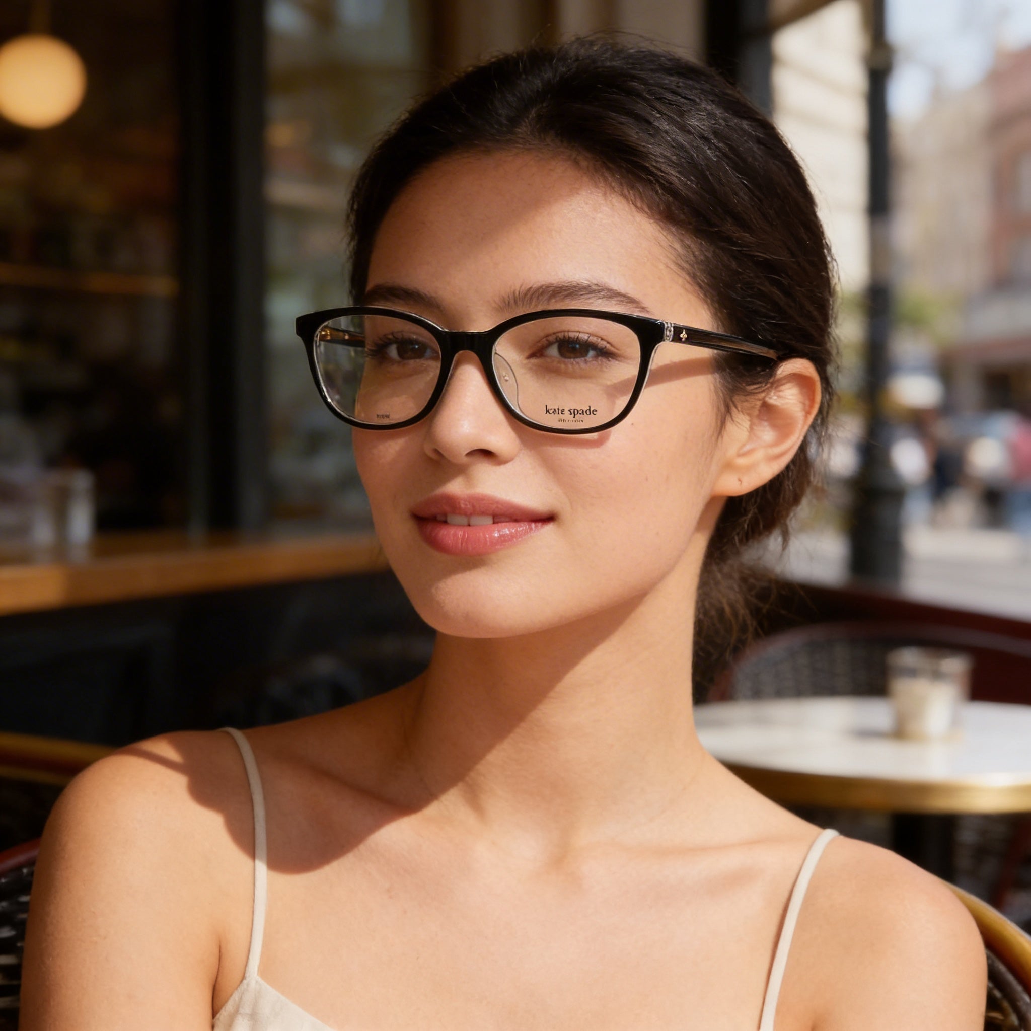Kate Spade New York Haisley/F Unisex Eyewear with Multicolored Frame and White Glass Lenses, Photo 5