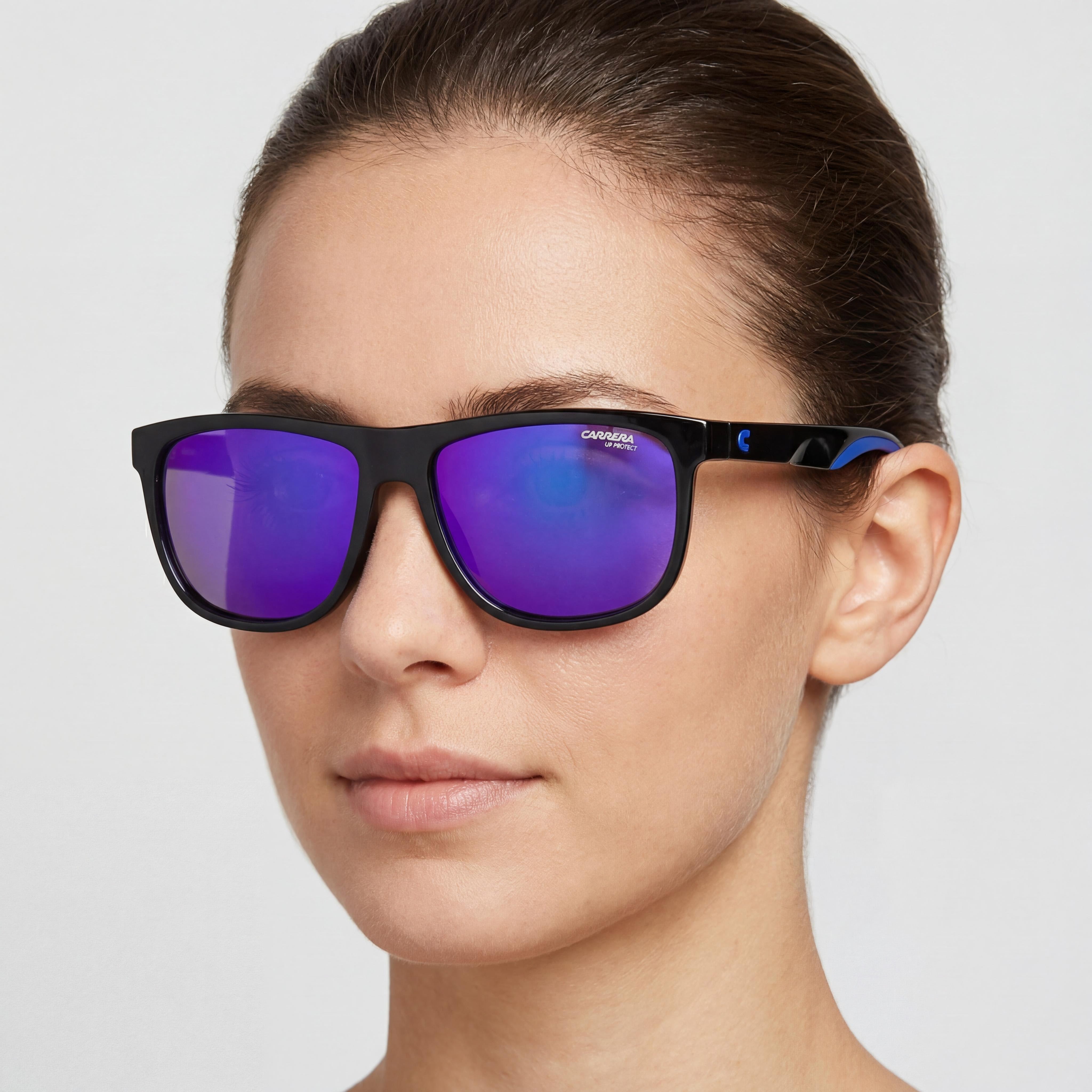 Gafas de sol Carrera Modern para mujer, montura de poliamida negra y azul con 100% protección UV 58mm, Photo 4