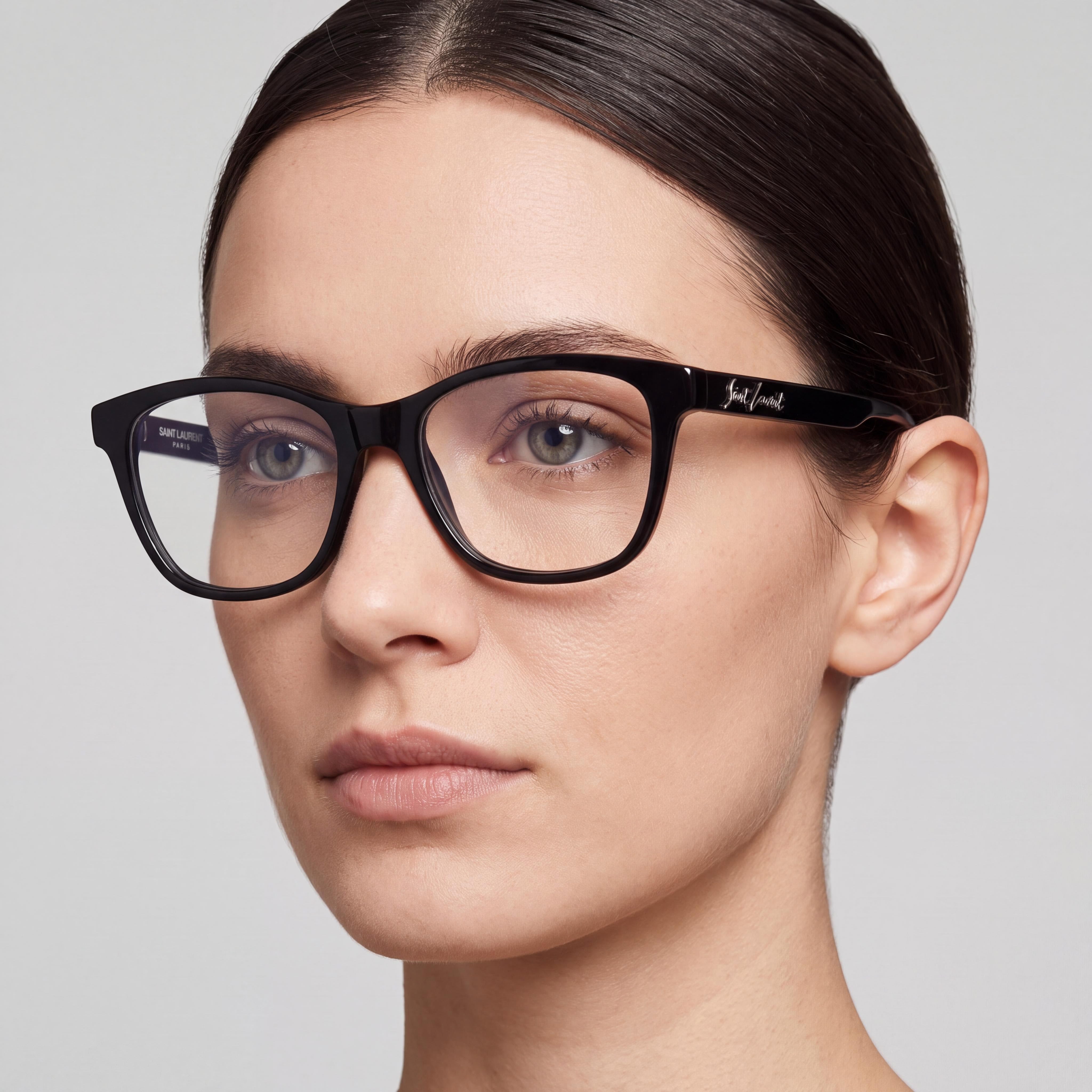 Yves Saint Laurent Sl 338-001 Women's Black Plastic Cat Eye Prescription Eyeglasses 53mm, Photo 3
