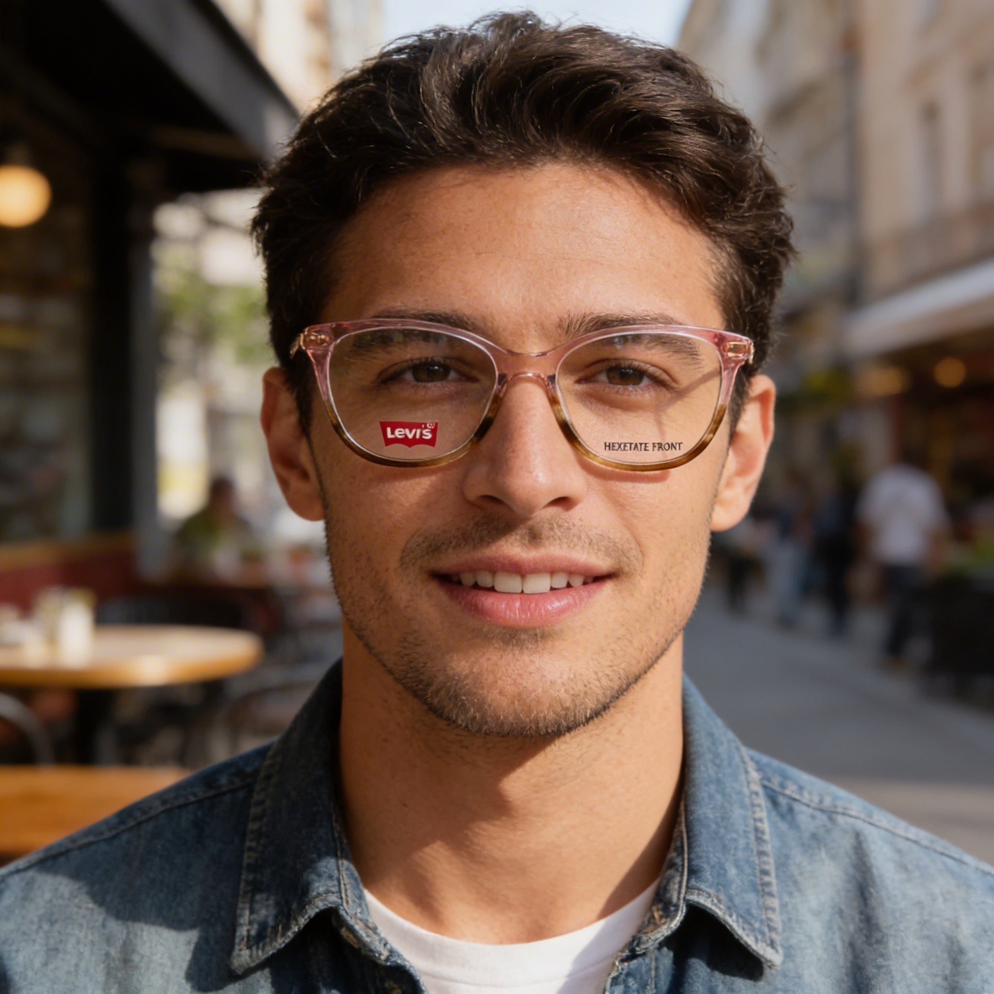 Montura de gafas Levi's LV 5021 para hombre, color rosa, con PMMA ecológico y lentes no de demostración, talla 51-16-140, Photo 5