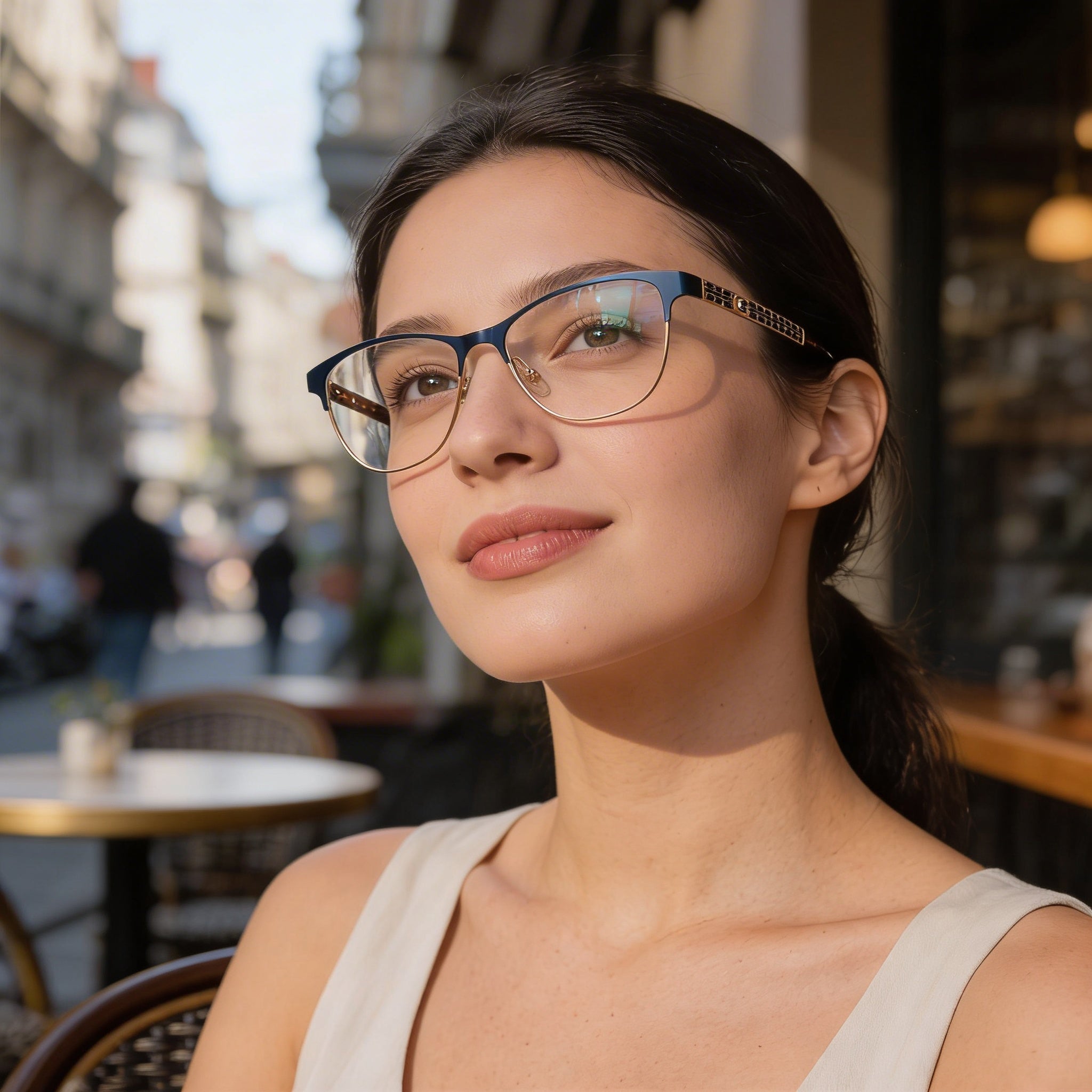 Guess Gu2883 Women's Eyewear with Matte Blue Plastic Frame, Clear Polycarbonate Lenses 49-14-140mm, Photo 6