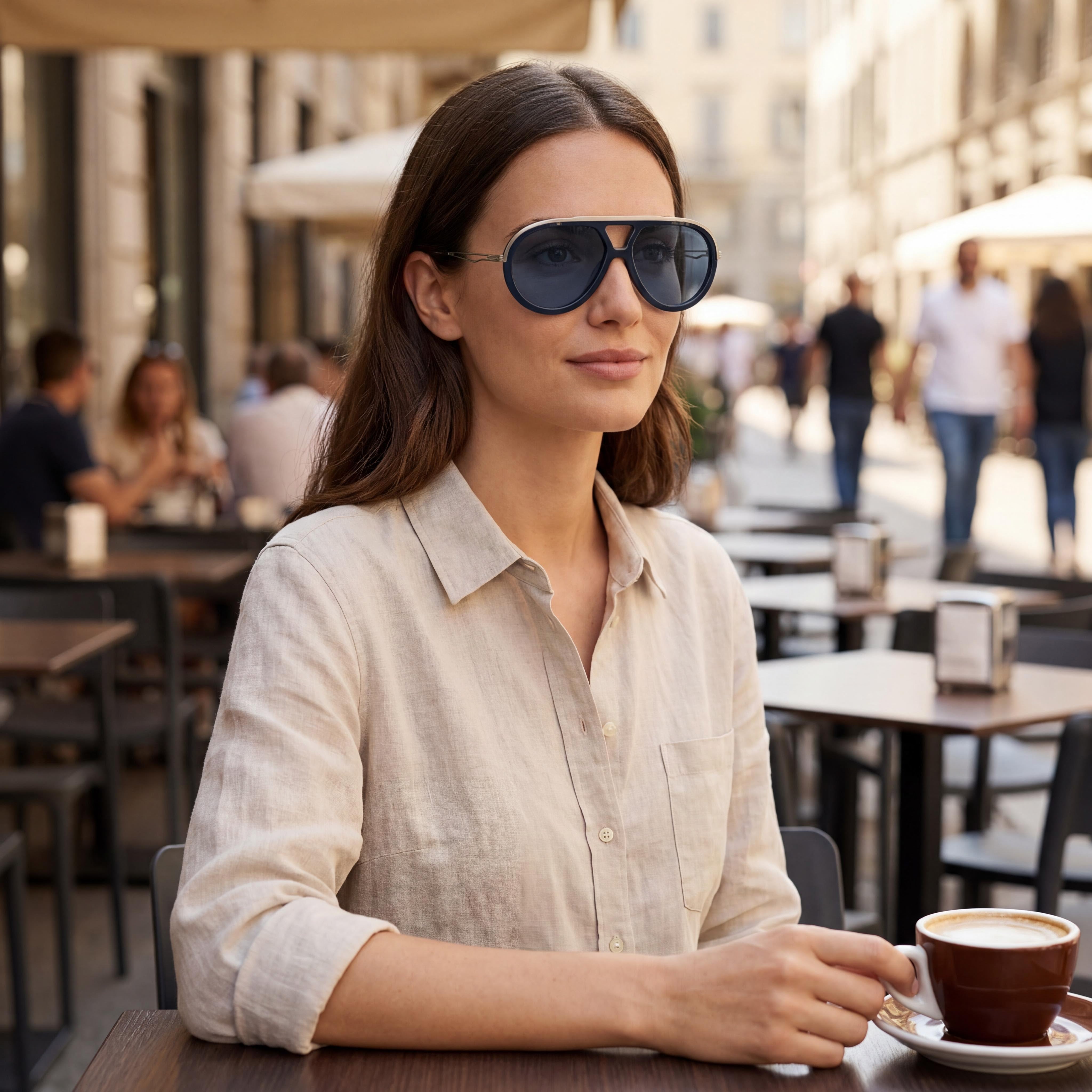 Emporio Armani Ea4242u Universal Fit Women's Shiny Blue Plastic UV Protection Sunglasses 56mm, Photo 6
