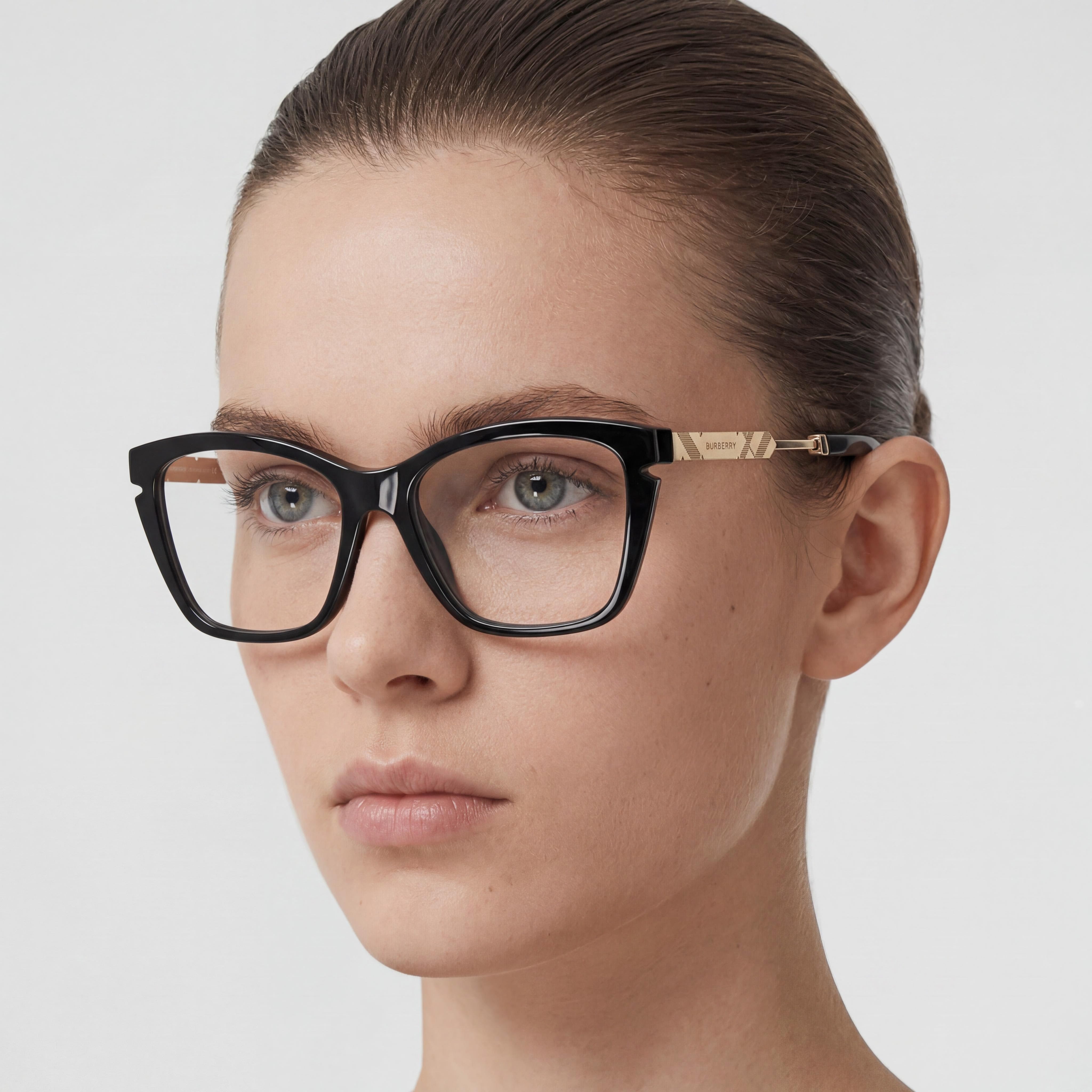 BURBERRY Classic Unisex Injected Frame Optical Eyeglasses, Black, 54mm Lens, 16mm Bridge, 140mm Temple, Photo 4