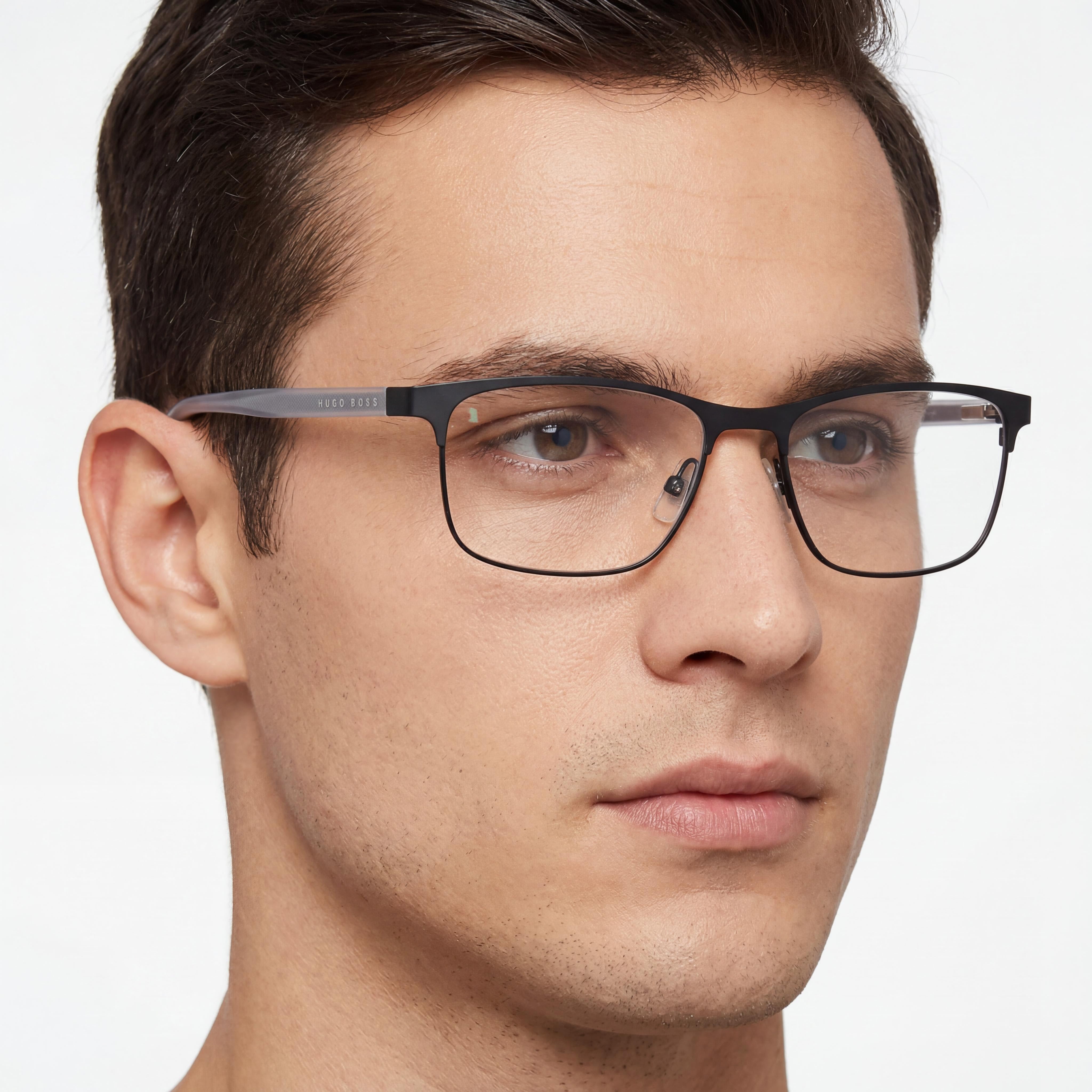 BOSS 0967/It Unisex Matt Black Metal Frame Non- Polycarbonate Eyeglasses 56-18, Photo 3