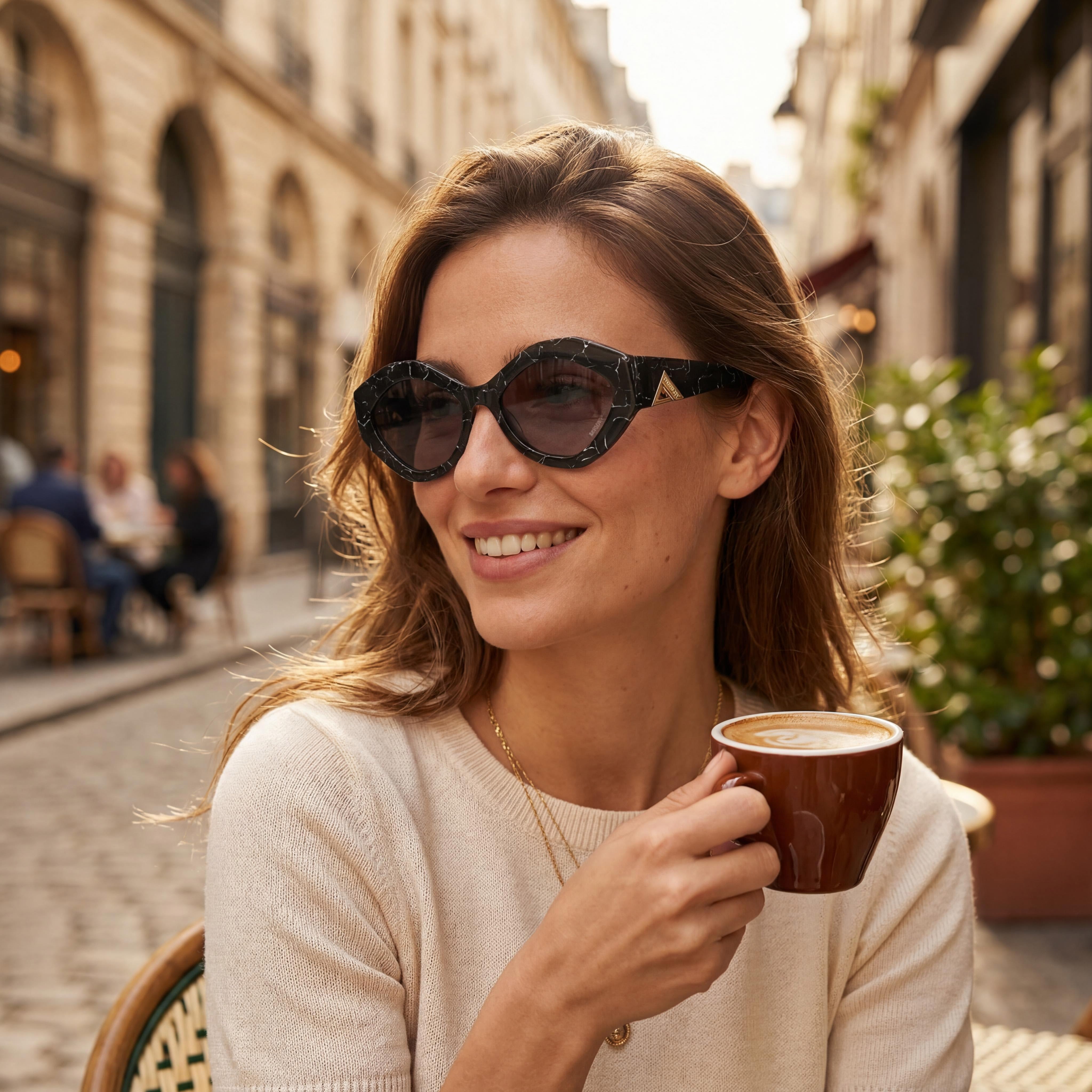 M Missoni Women's Casual Sunglasses with Black Marble Acetate Frame & Polycarbonate Lenses 56mm, Photo 4