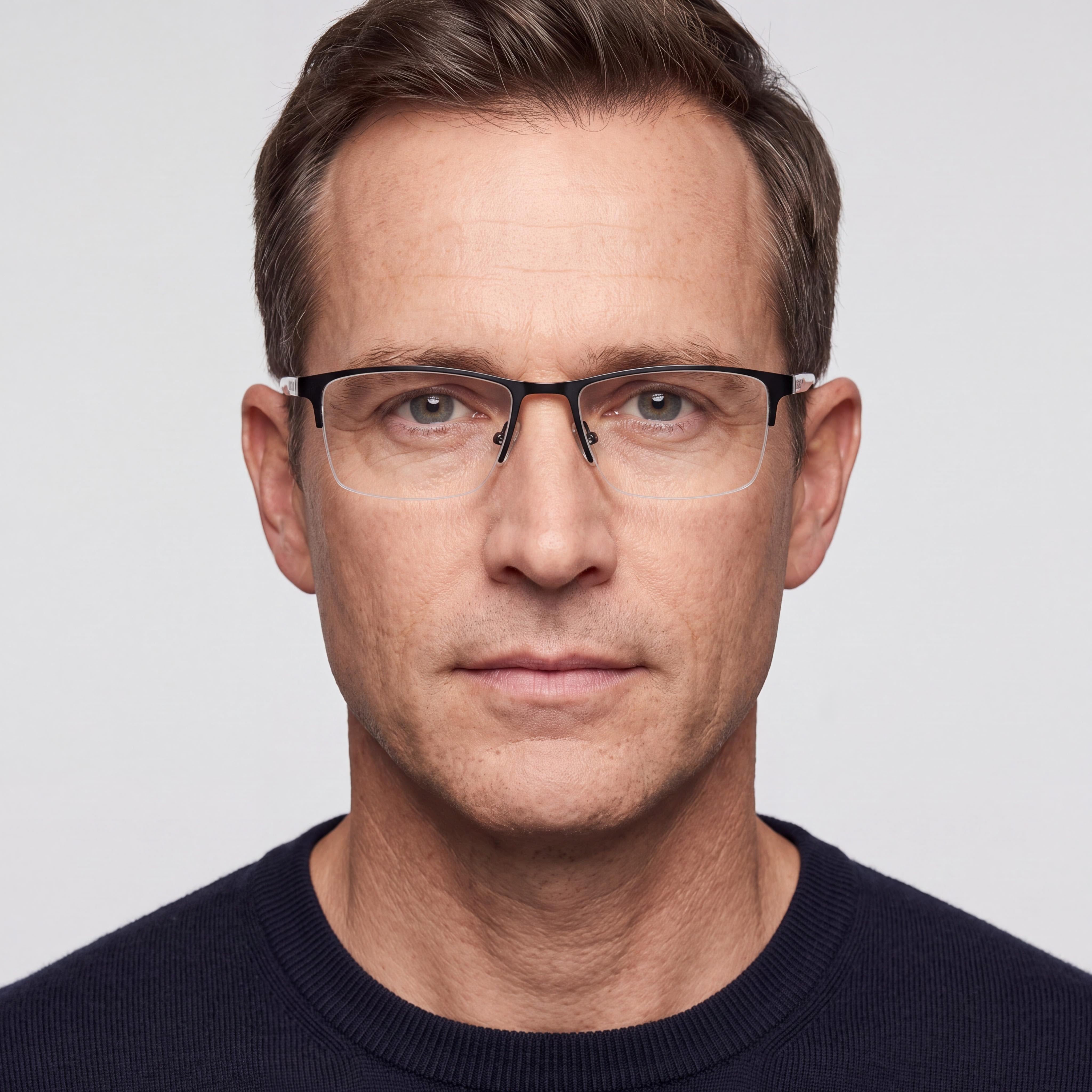 Kenneth Cole REACTION Rn50004 Men's Matte Black Crystal Metal Non- Eyeglasses 55-17-145, Photo 4