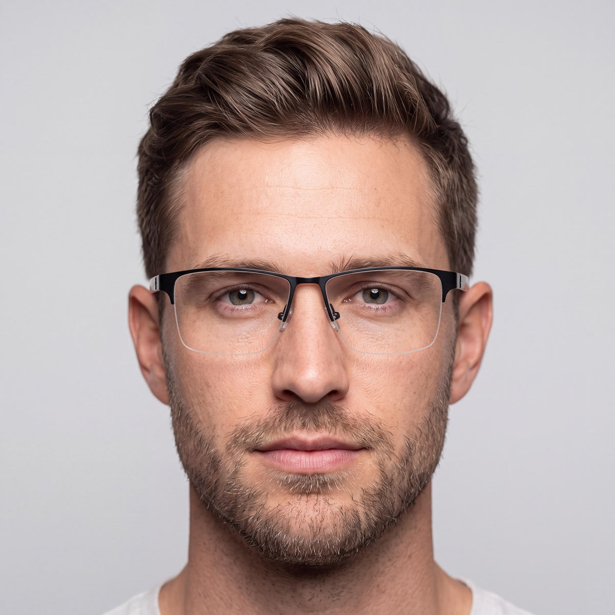 Gafas graduadas cuadradas de metal para hombre Kenneth Cole New York 50003, negro mate, 58-17-145, Photo 3