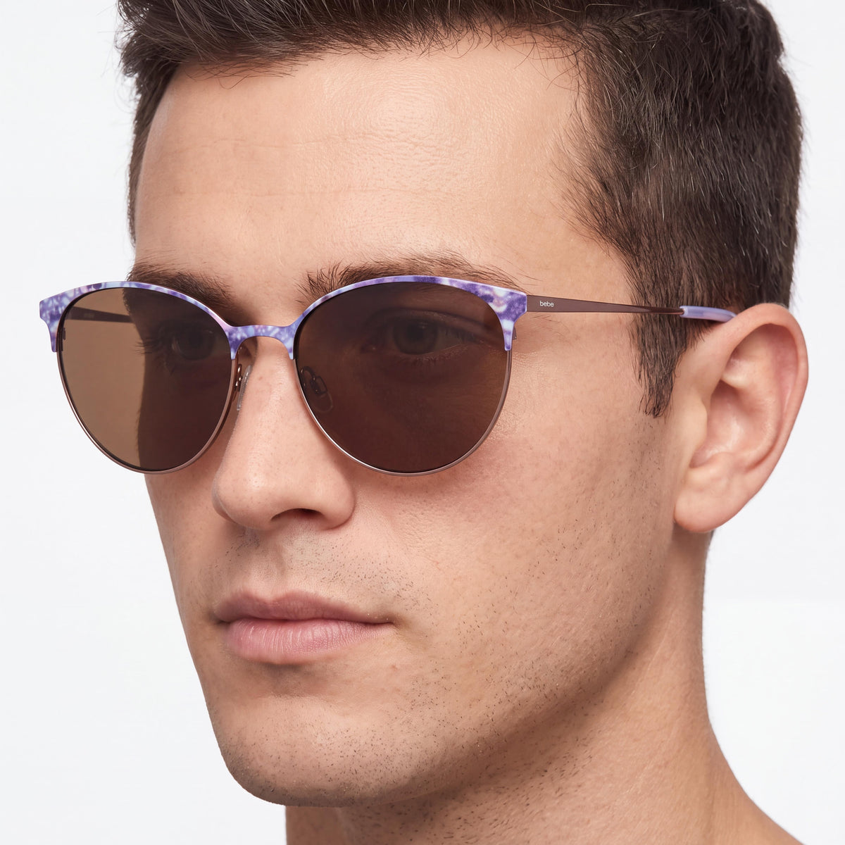 bebe Bb7244 Men's Plastic Rose Gold Frame Acetate Lens Non-Polarized 100% UV Eyewear 57mm, Photo 3