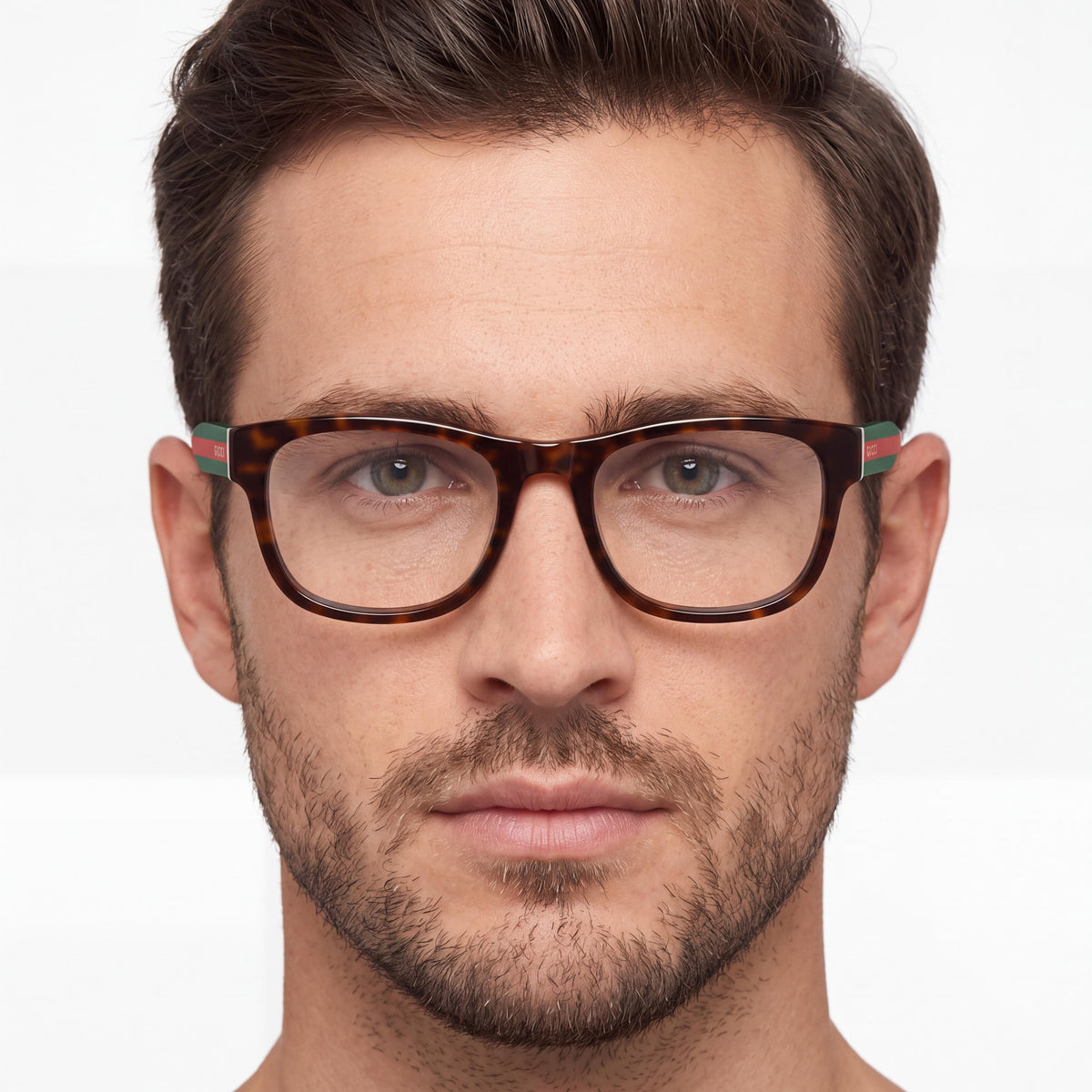 Gucci 0004onn 002 53 Men's Square Demo Eyeglass Frames Havana Green Recycled Acetate 53, Photo 4