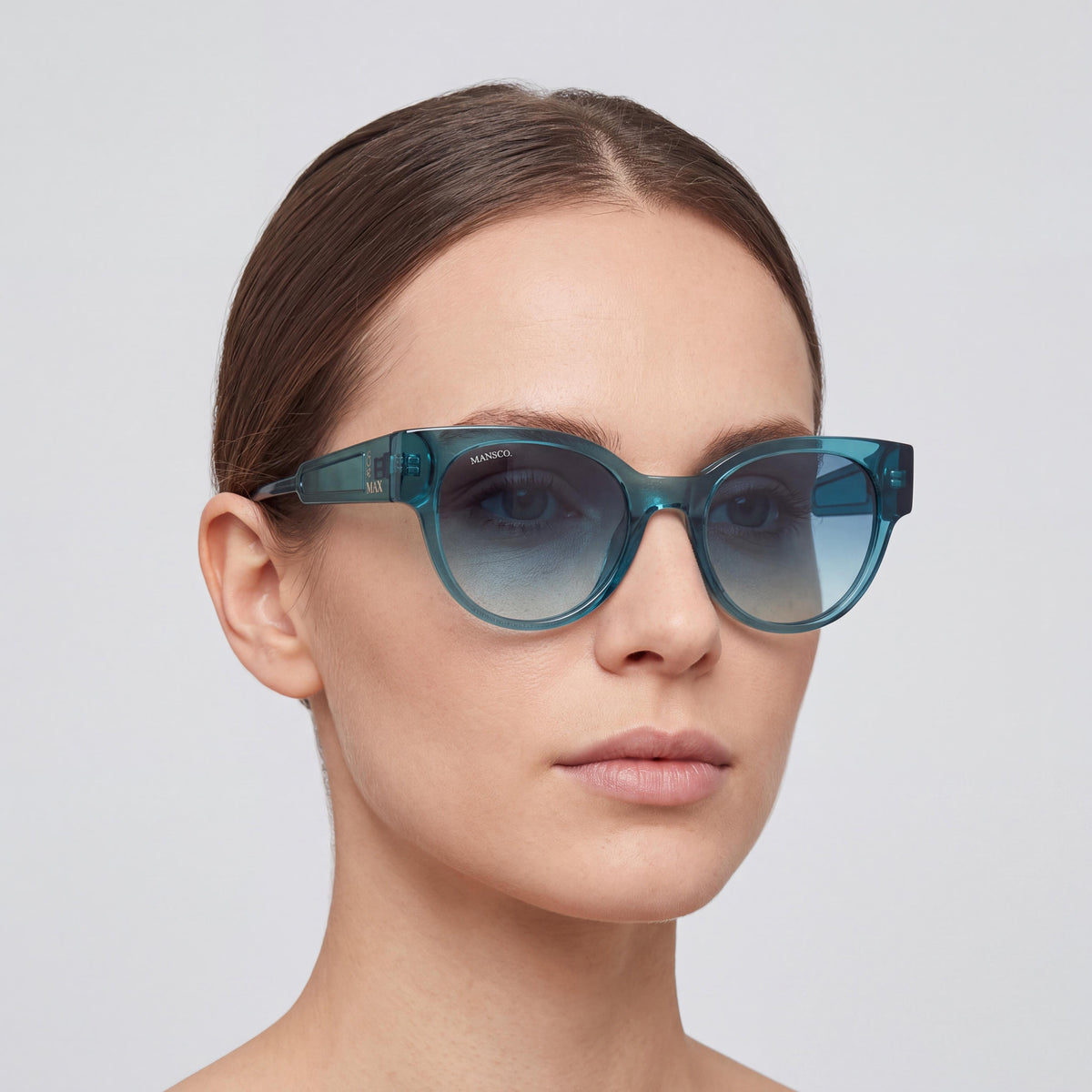 Max&Co. MO0085 Women's Sunglasses featuring an Injected Rode Glans Frame and Blue Lenses, 50mm Lens Width, Photo 4