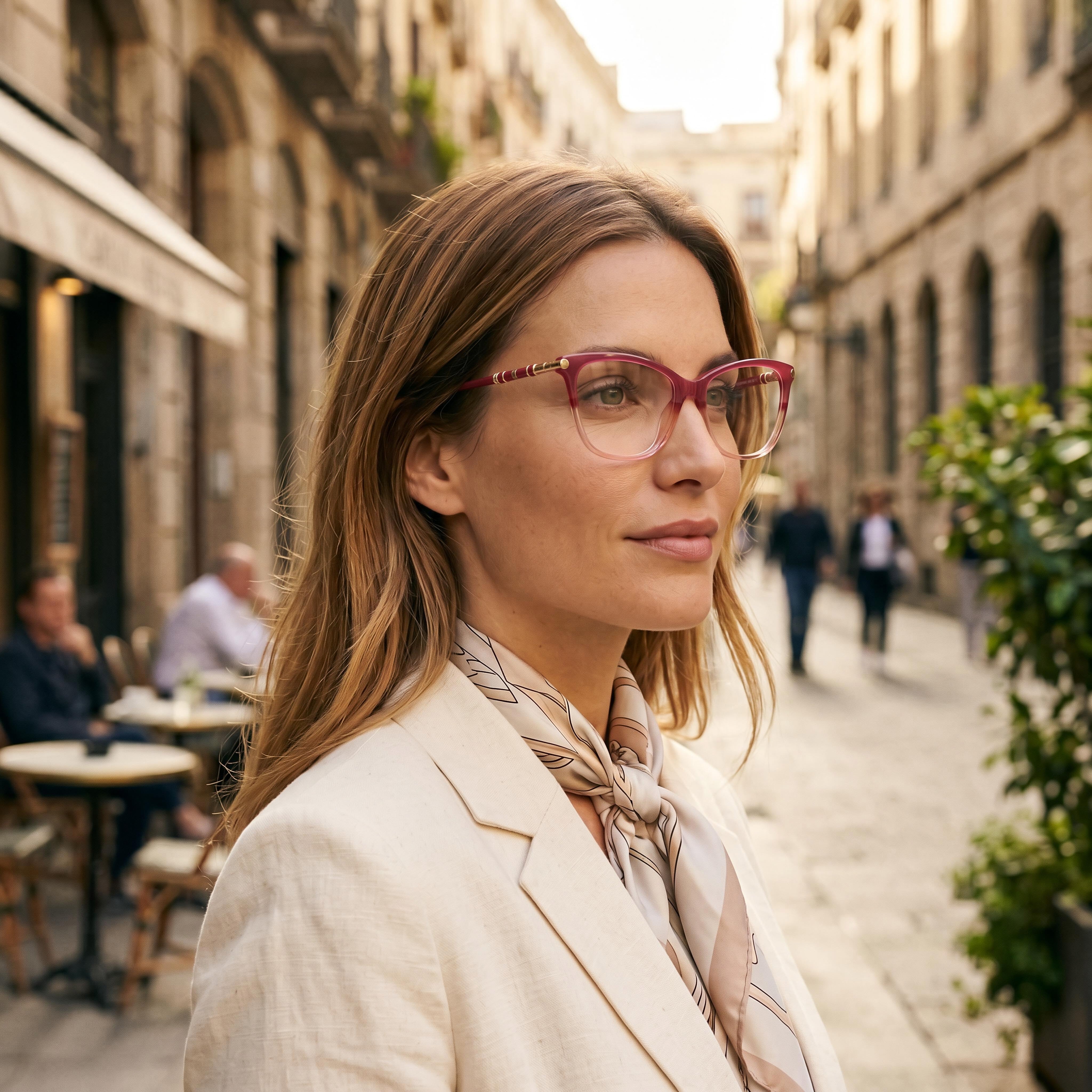 Carolina Herrera Modern Women's Cat Eye Acetate Frame Optical Eyeglasses Cherry Havana 53mm, Photo 4