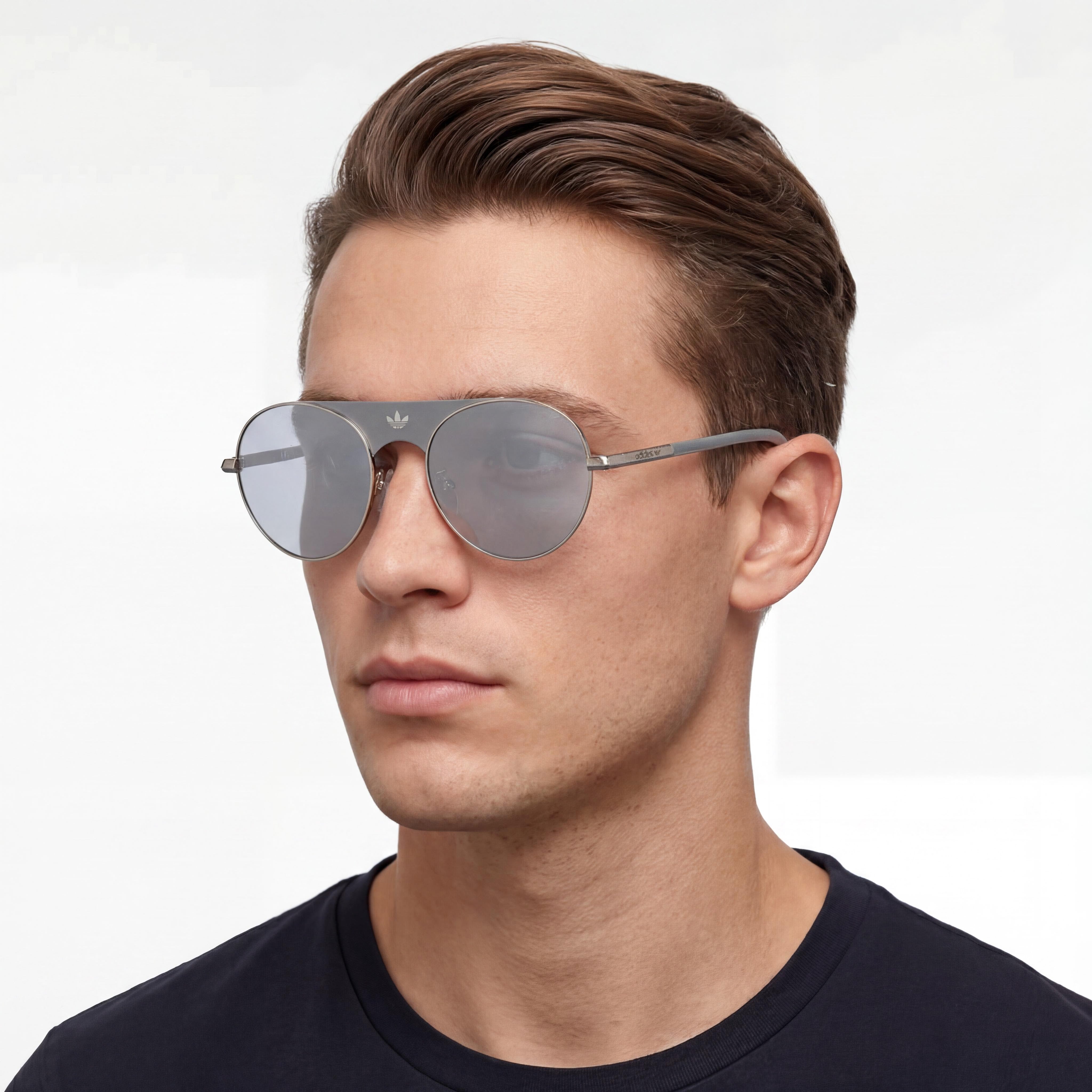 Gafas de sol Adidas Modern para hombre, montura de paladio brillante, lentes de espejo ahumadas, protección UV, no polarizadas, 54 mm, Photo 5