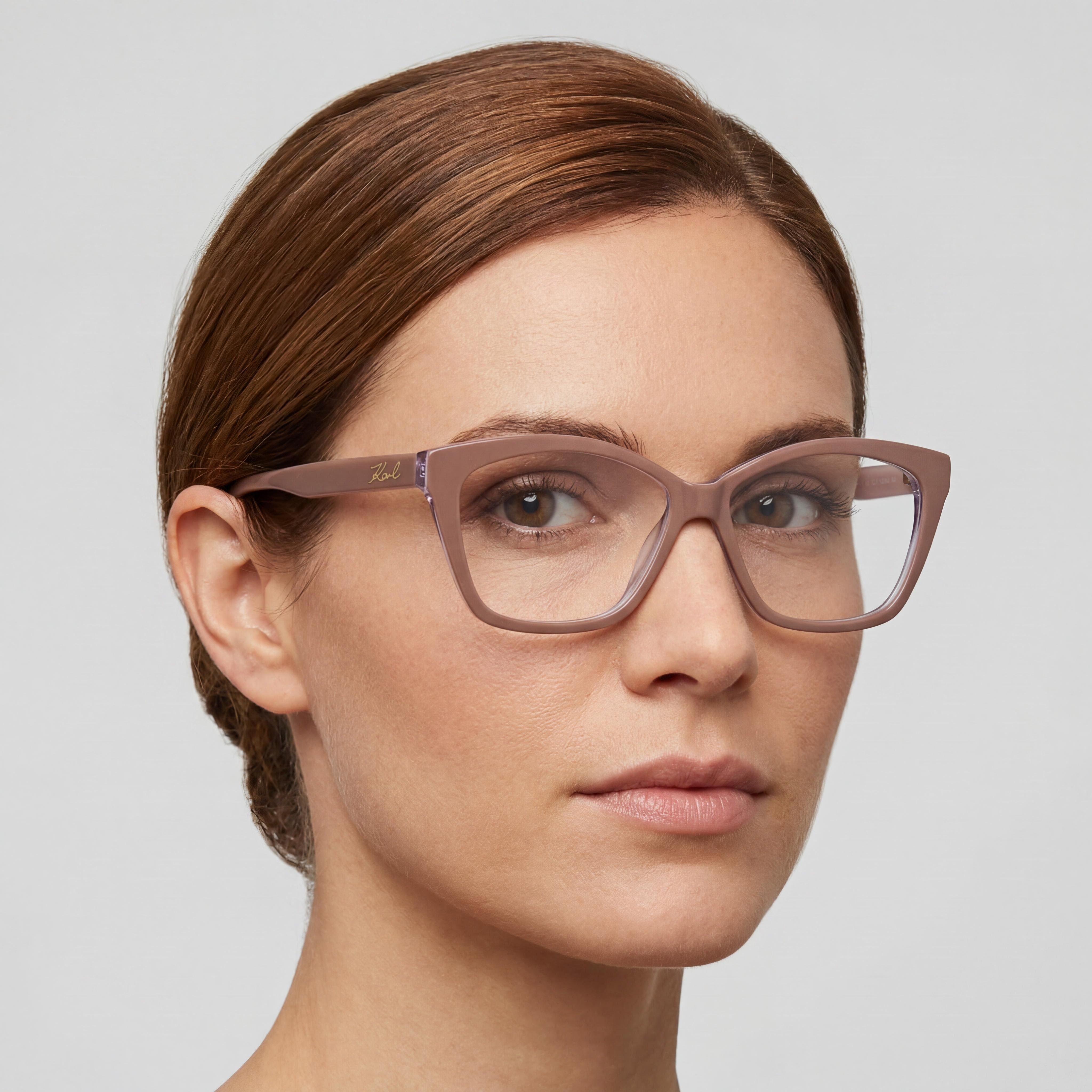 Gafas de sol informales para mujer KARL LAGERFELD, de policarbonato no polarizado, con montura de acetato trilaminar color camel, 54 mm, Photo 2