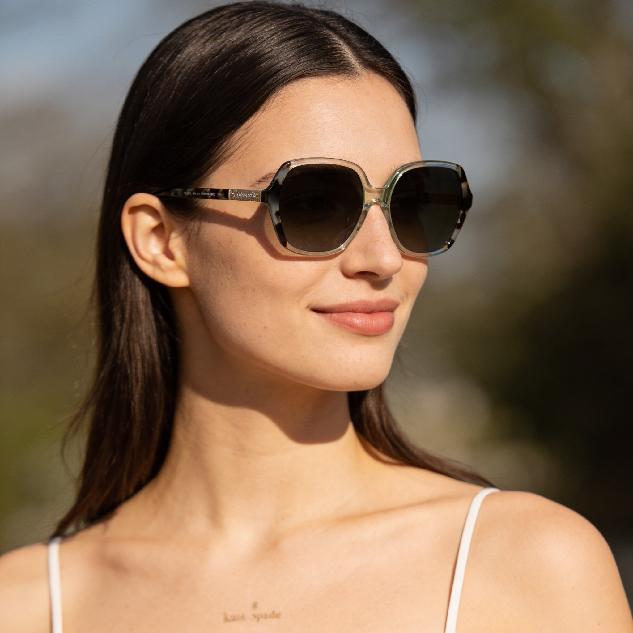 kate spade new york Contemporary Women's Blue Grey Plastic Non-Polarized Dark Grey Shaded UV 57mm Sunglasses, Photo 4