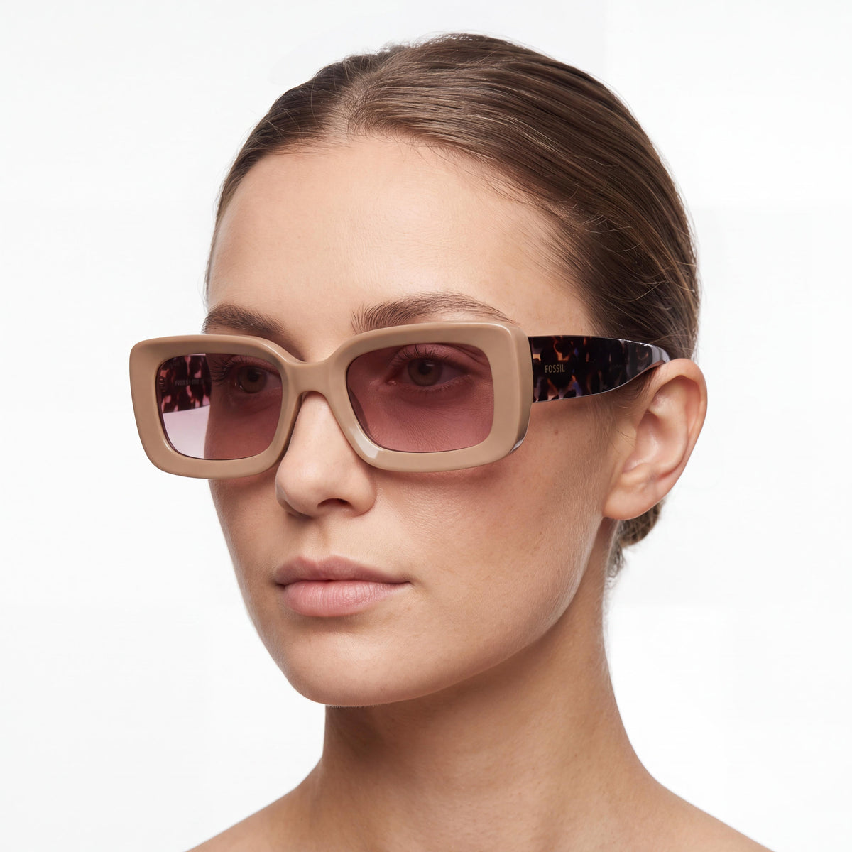 Gafas de sol Fossil Fos 3155/S de propionato para mujer, sin polarizar, montura beige, lentes marrones, 52 mm, Photo 4