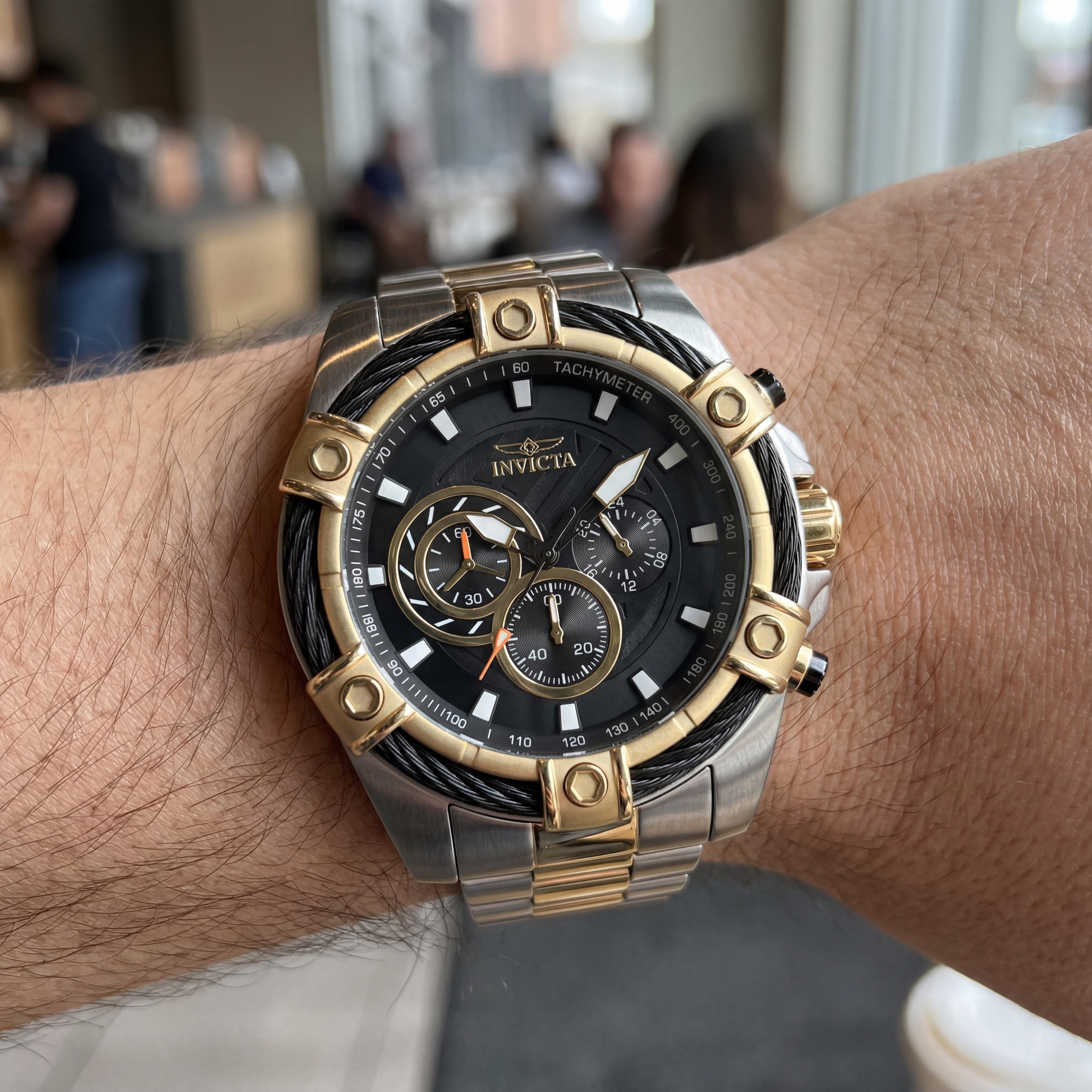 Invicta Bolt 48868 Men's Stainless Steel Black Dial Chronograph Water Resistant Watch 52mm, Photo 4