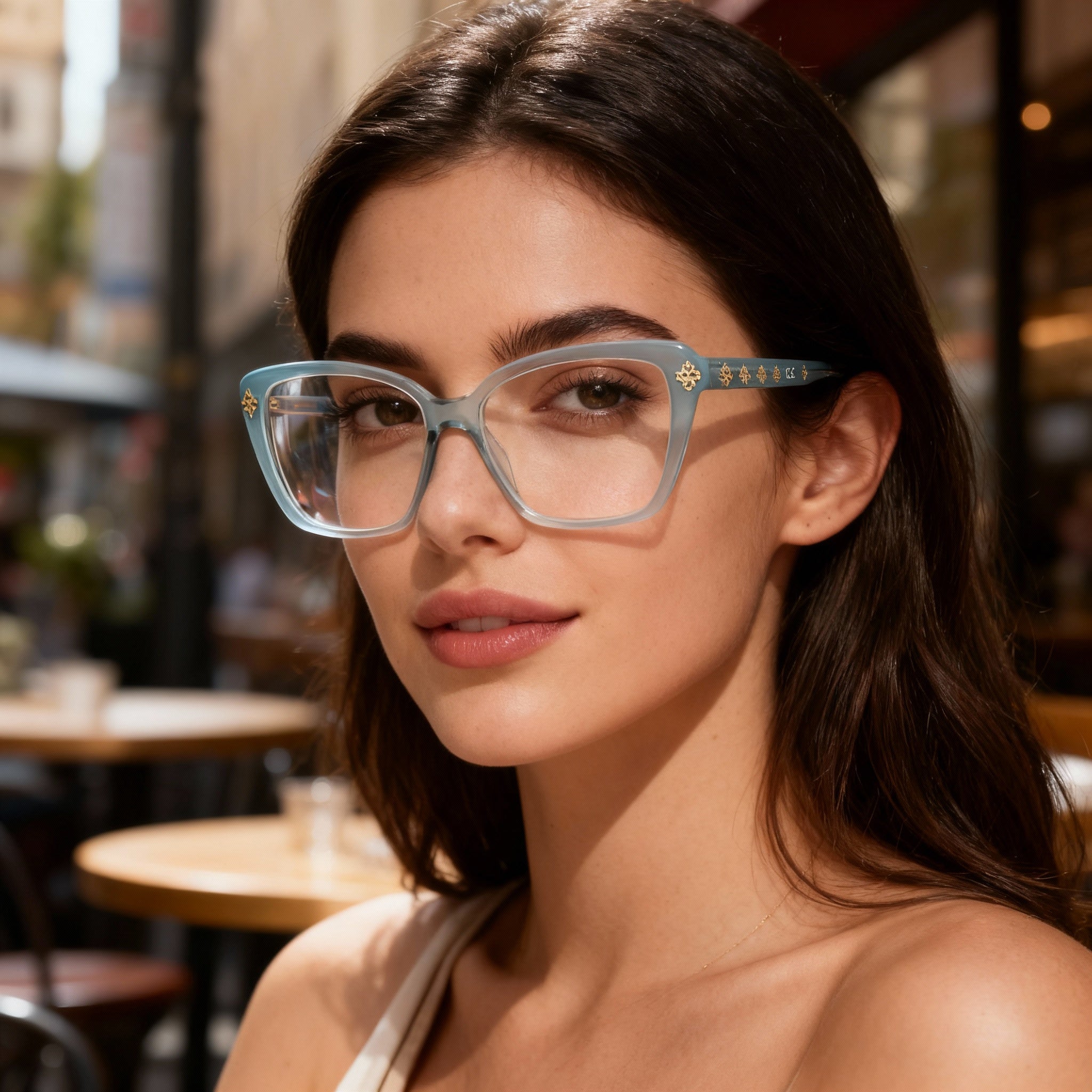 GUESS GU50115 Women's Plastic Eyewear, Turquoise Gradient Frame, Multicoloured Lenses, Size 2-14-140, Photo 4