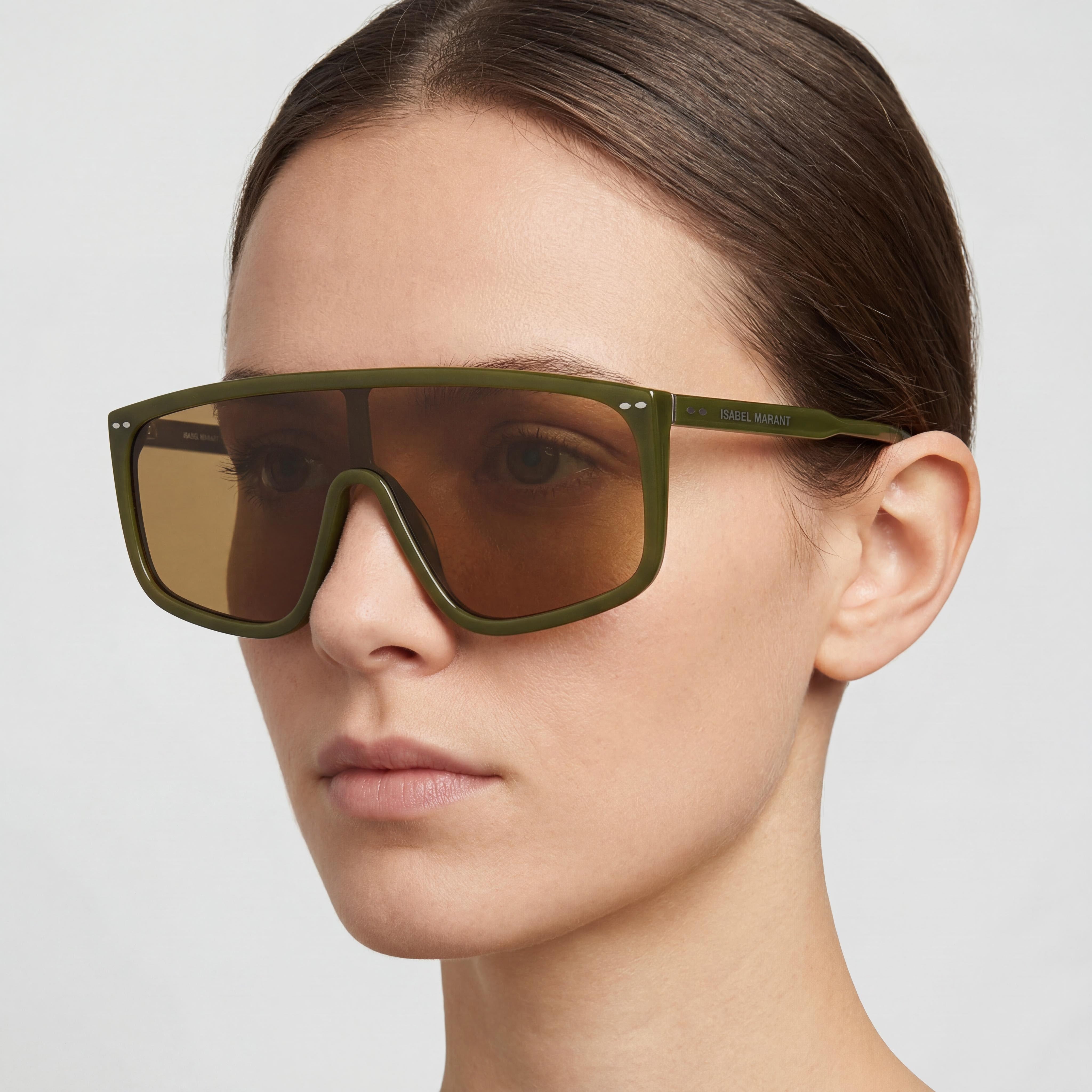 Gafas de sol Isabel Marant Modern para mujer, montura de acetato verde con lentes de policarbonato con protección UV de 99 mm, Photo 5