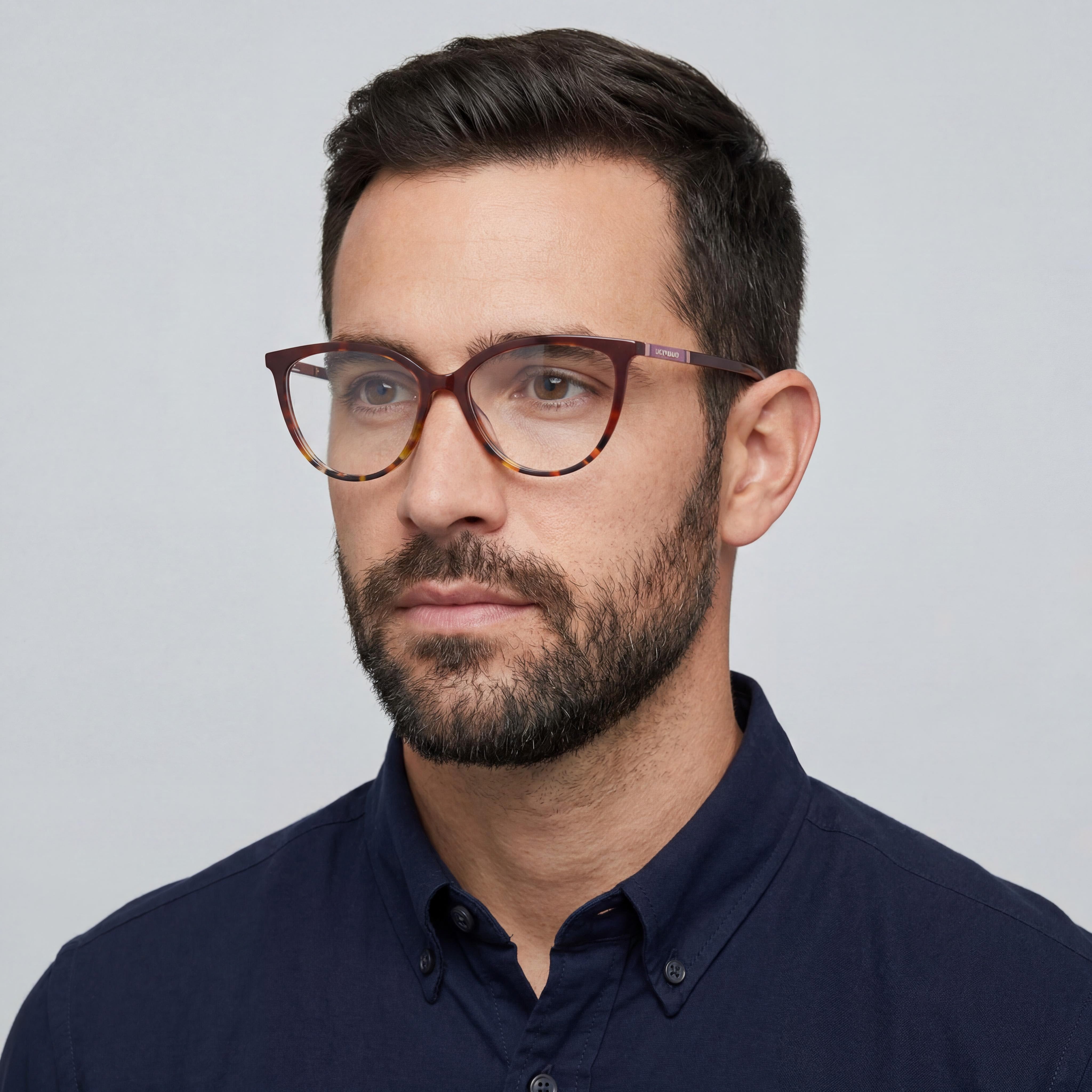 Gafas de plástico ojo de gato Lucky Brand D226 para hombre, marrón habana malva 52-16-135, Photo 4