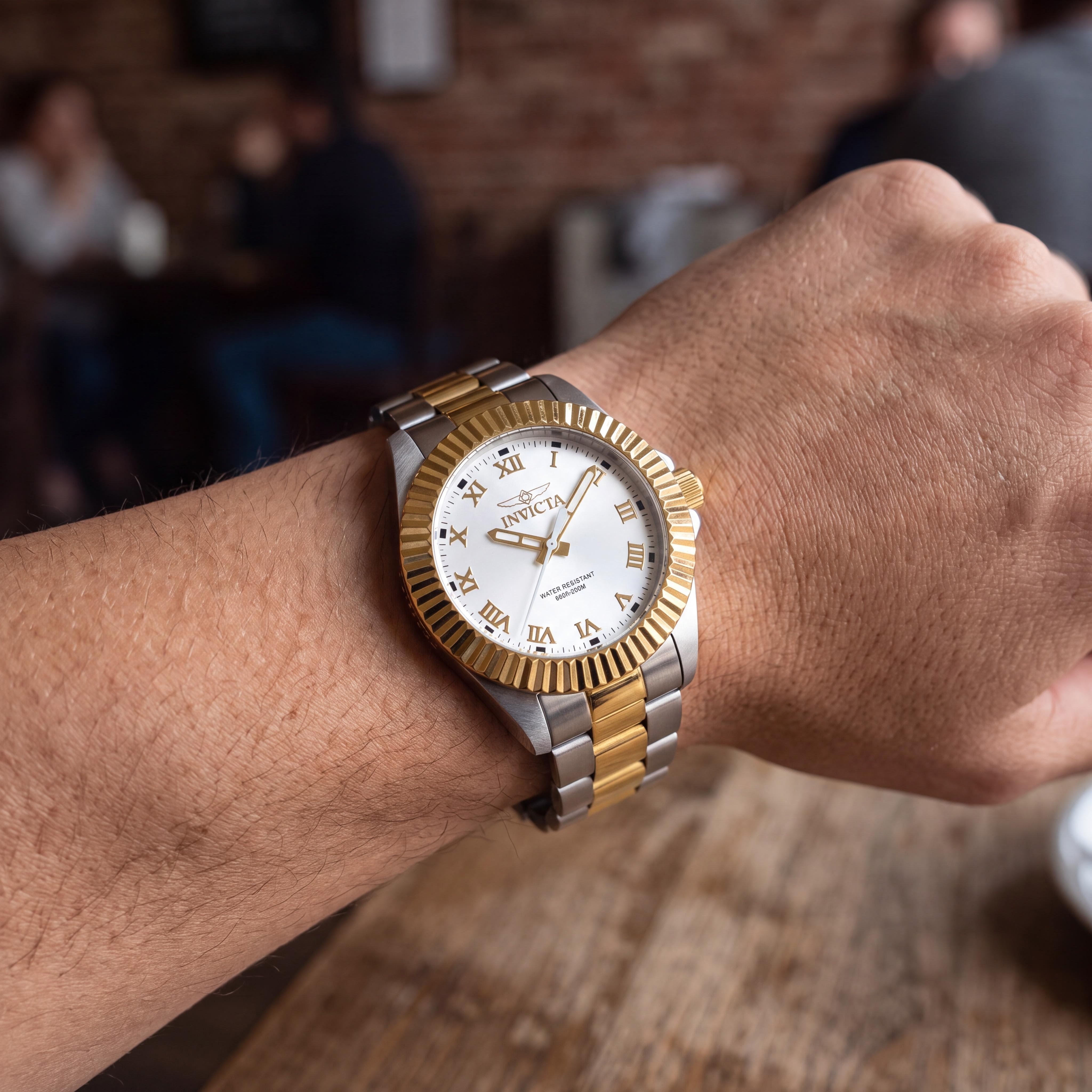 Invicta Pro Diver Legacy 16740 Reloj de buceo de cuarzo de acero inoxidable de dos tonos de 44 mm para hombre, esfera blanca, Photo 4