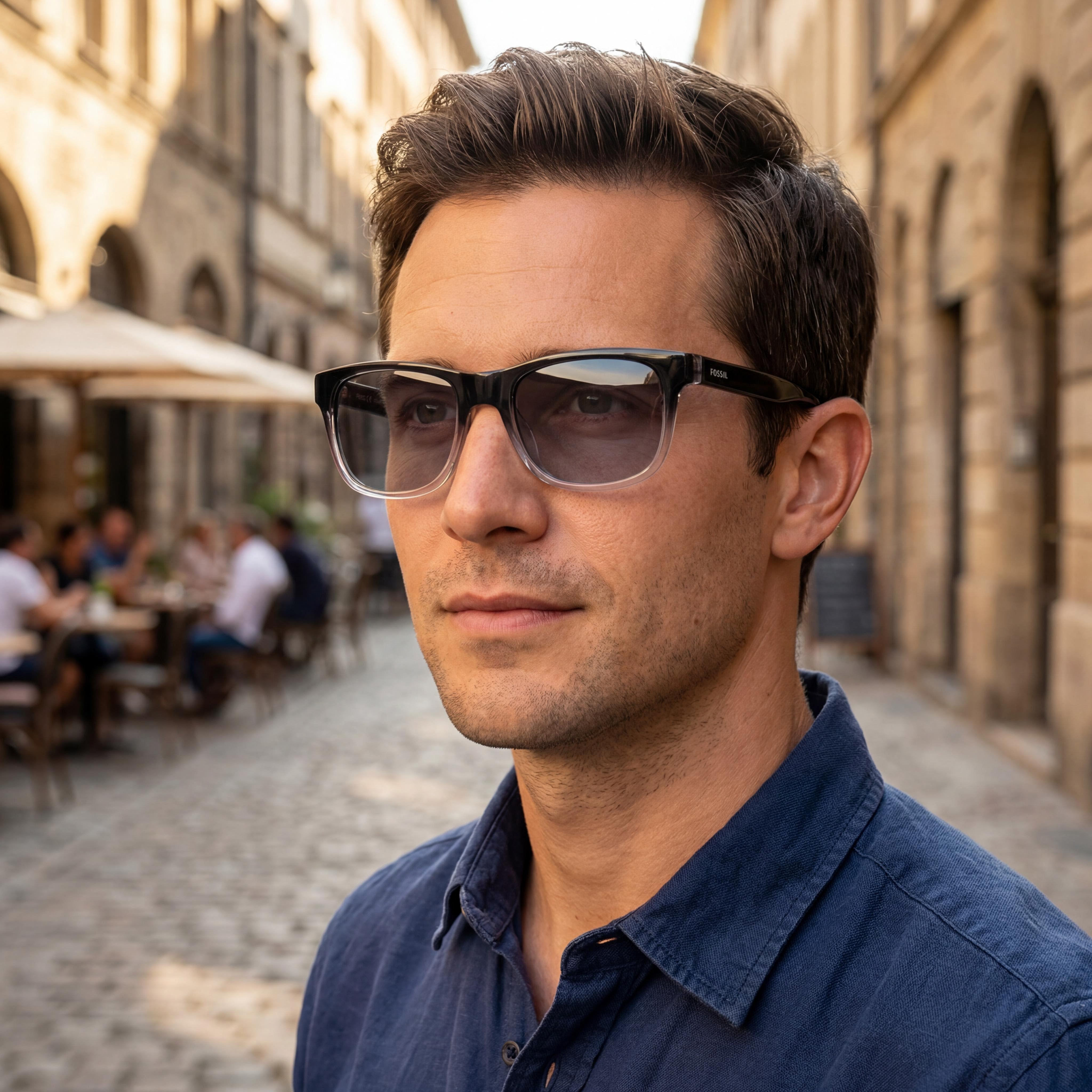 Fossil FOS 3160/S Gafas de Sol Casuales para Hombre, Montura de Propionato de Cristal Negro Degradado, Lentes de Policarbonato 55-19-145, Photo 6