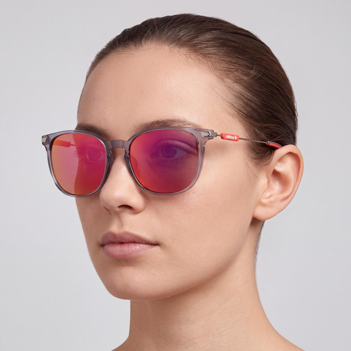 adidas Originals Casual Unisex Injected Grey Frame Bordeaux Mirror Non-Polarized UV 400 Sunglasses 55-18-145, Photo 4