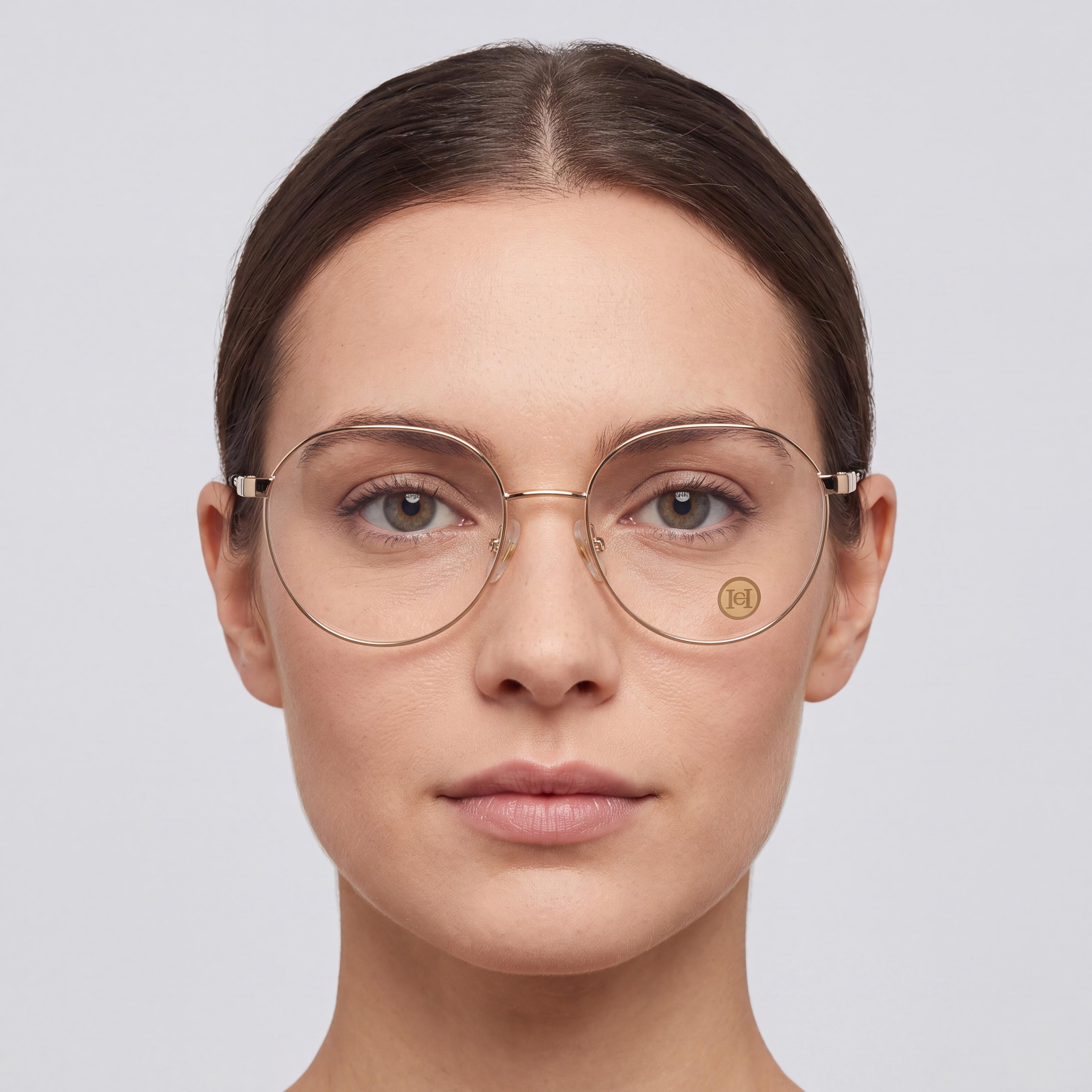 Carolina Herrera Modern Women's Eyewear with Rose Gold Metal Frame and Polycarbonate Lenses, 54mm, Photo 5